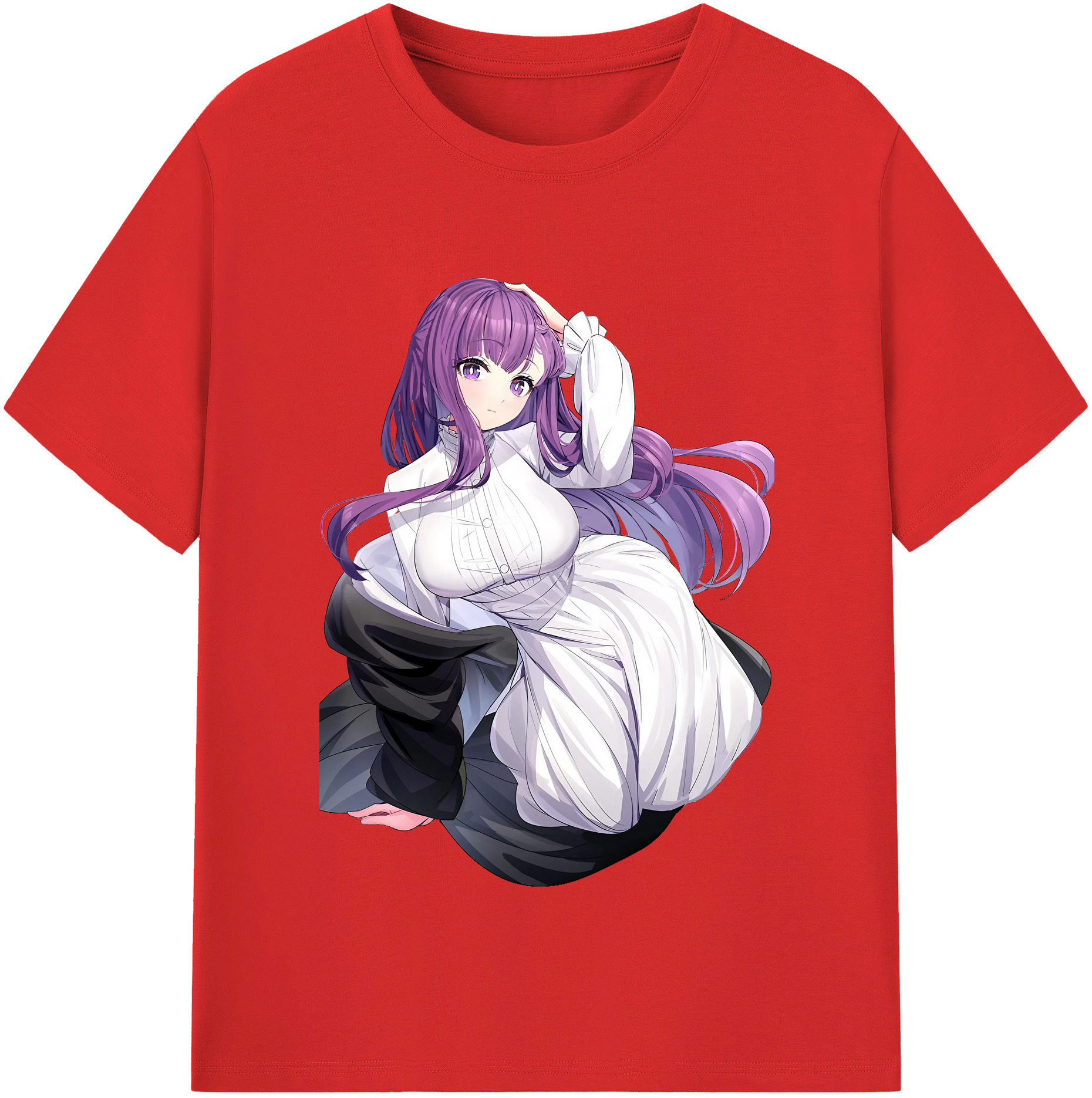 （画像用） 葬送のフリーレン Frieren レディースカジュアルプリントTシャツ（綿100％）