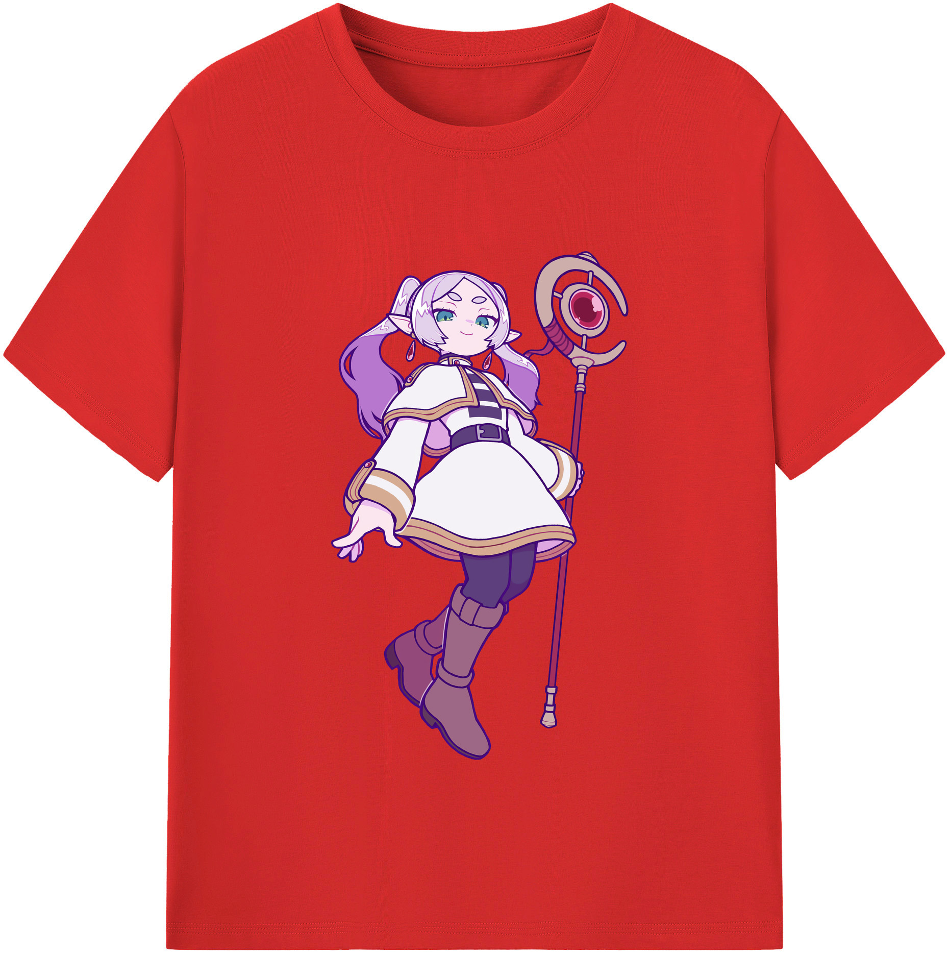 （画像用） 葬送のフリーレン Frieren レディースカジュアルプリントTシャツ（綿100％）