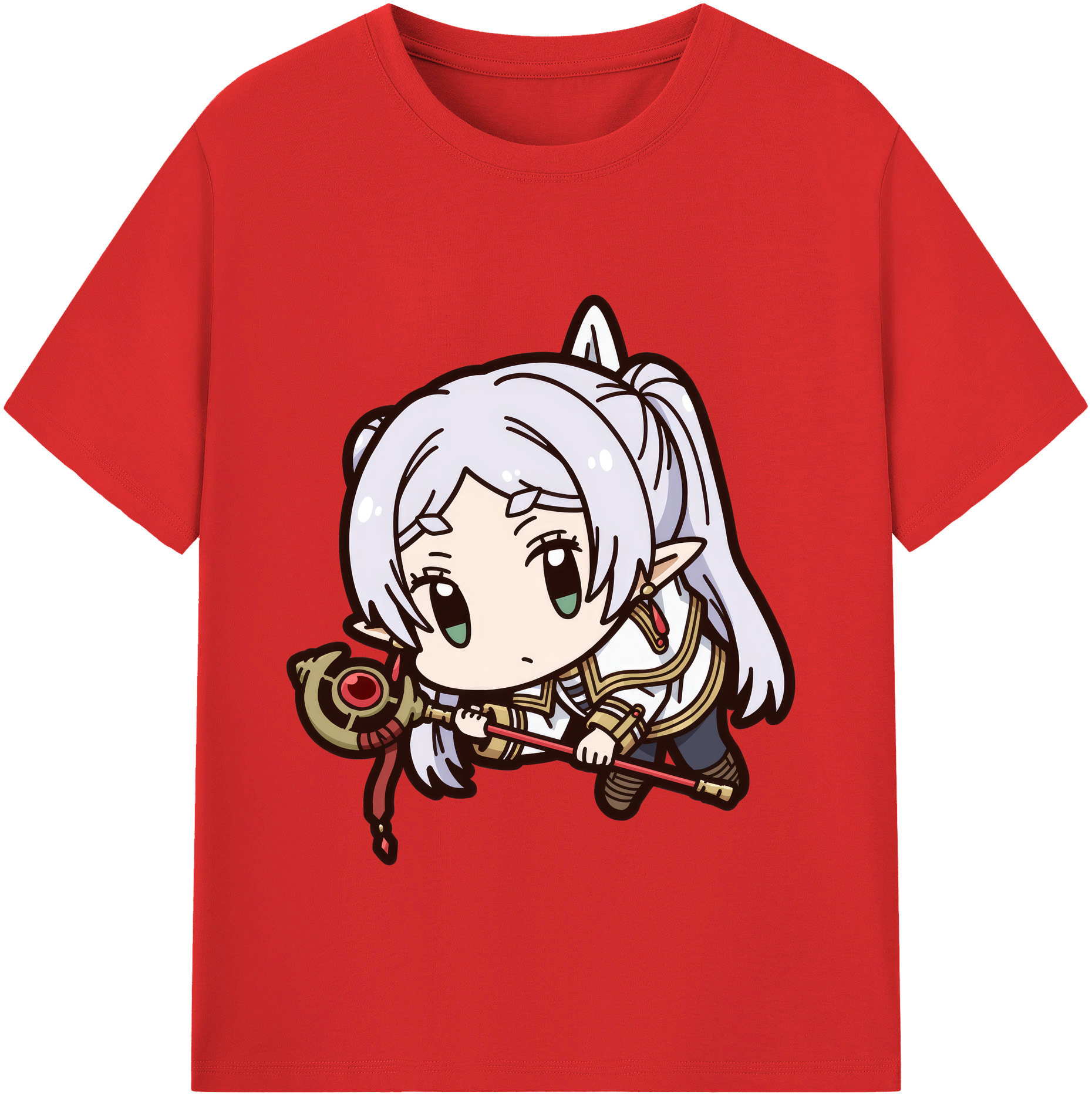 （画像用） 葬送のフリーレン Frieren レディースカジュアルプリントTシャツ（綿100％）