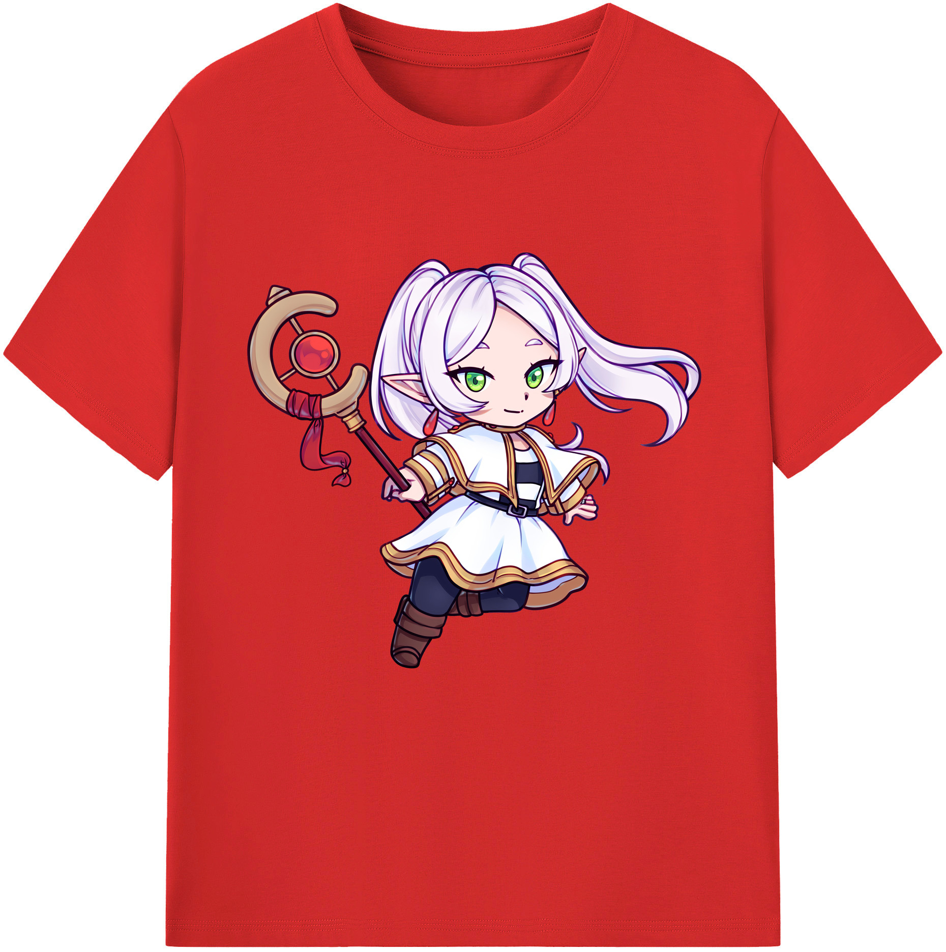 （画像用） 葬送のフリーレン Frieren レディースカジュアルプリントTシャツ（綿100％）