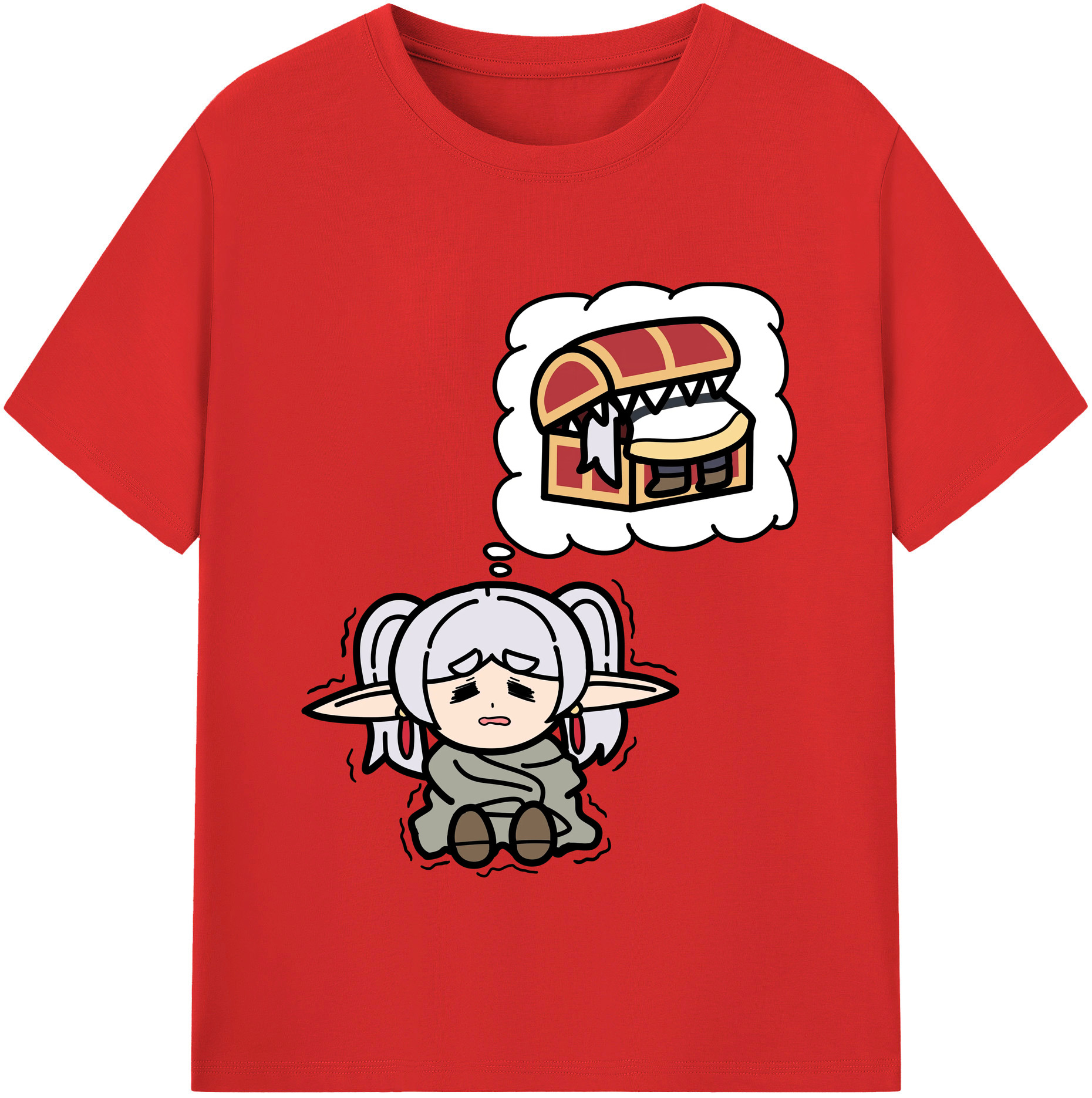 （画像用） 葬送のフリーレン Frieren レディースカジュアルプリントTシャツ（綿100％）