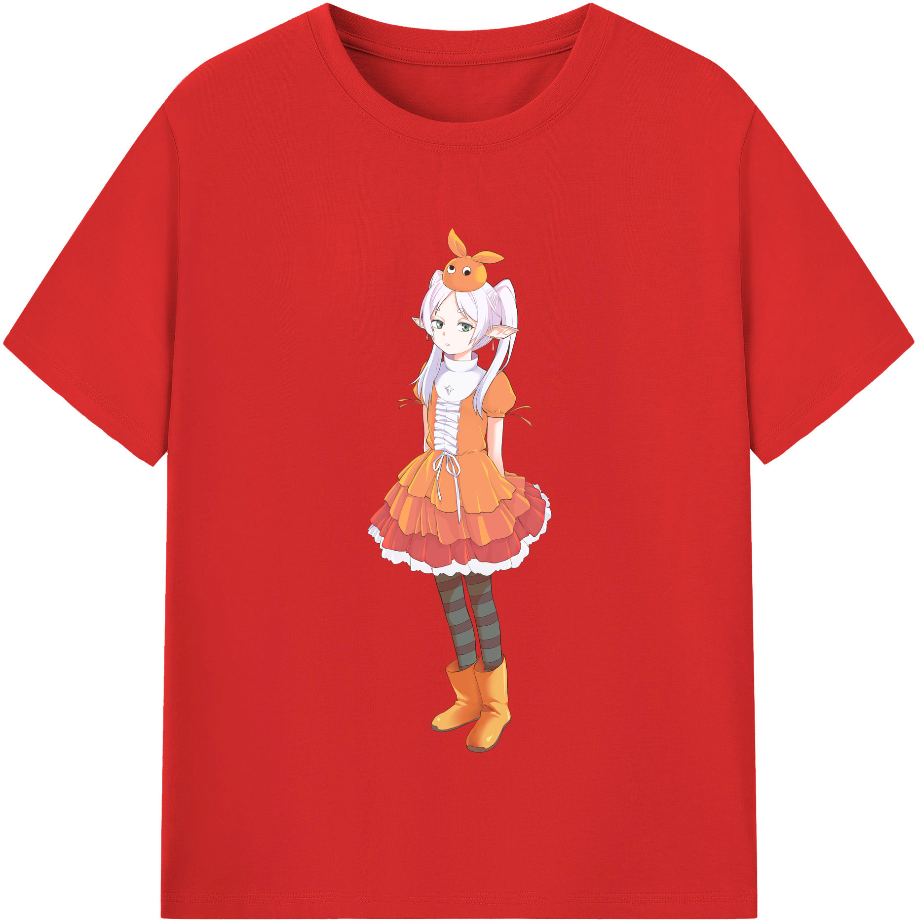 （画像用） 葬送のフリーレン Frieren レディースカジュアルプリントTシャツ（綿100％）