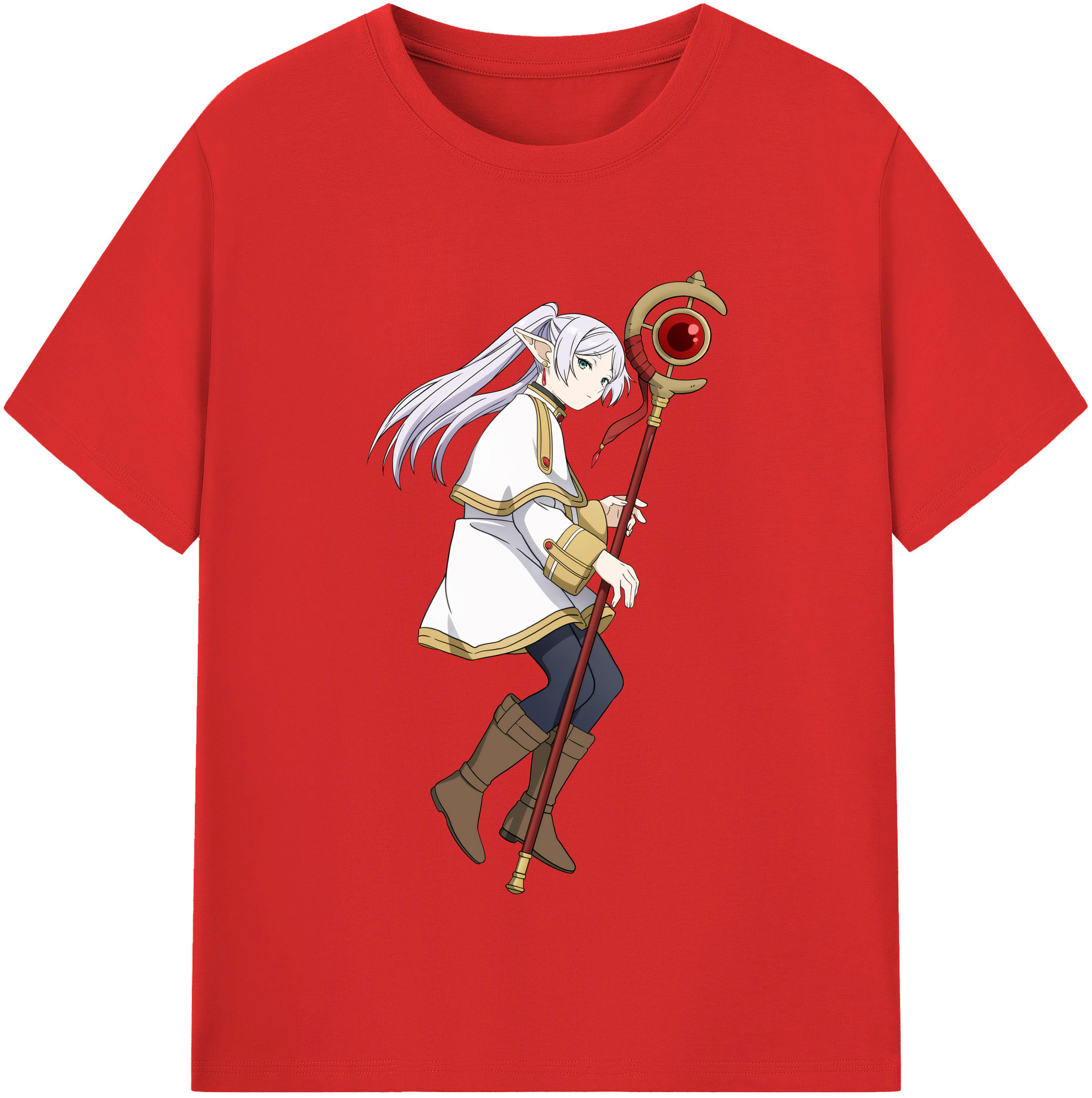 （画像用） 葬送のフリーレン Frieren レディースカジュアルプリントTシャツ（綿100％）