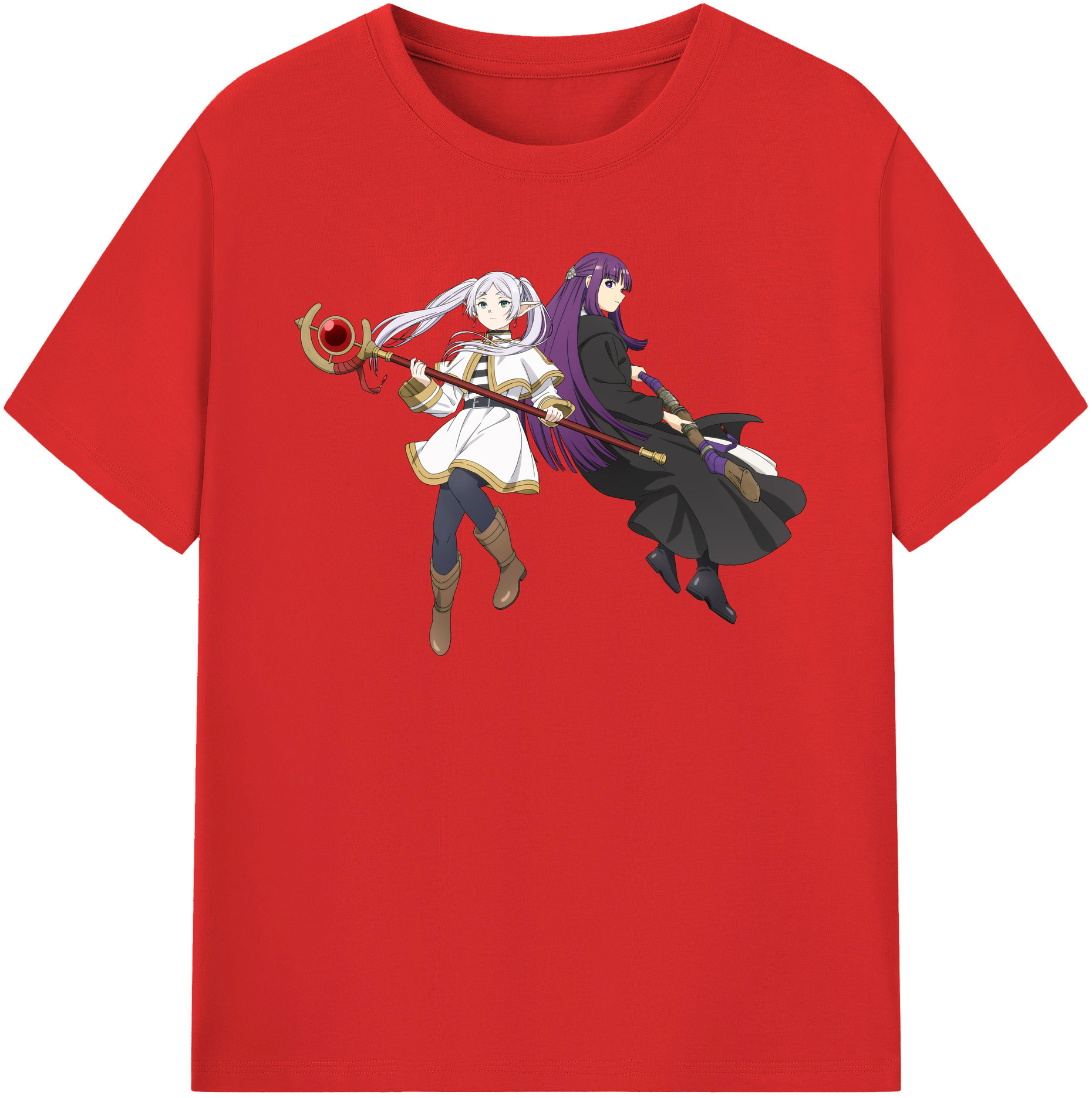 （画像用） 葬送のフリーレン Frieren レディースカジュアルプリントTシャツ（綿100％）