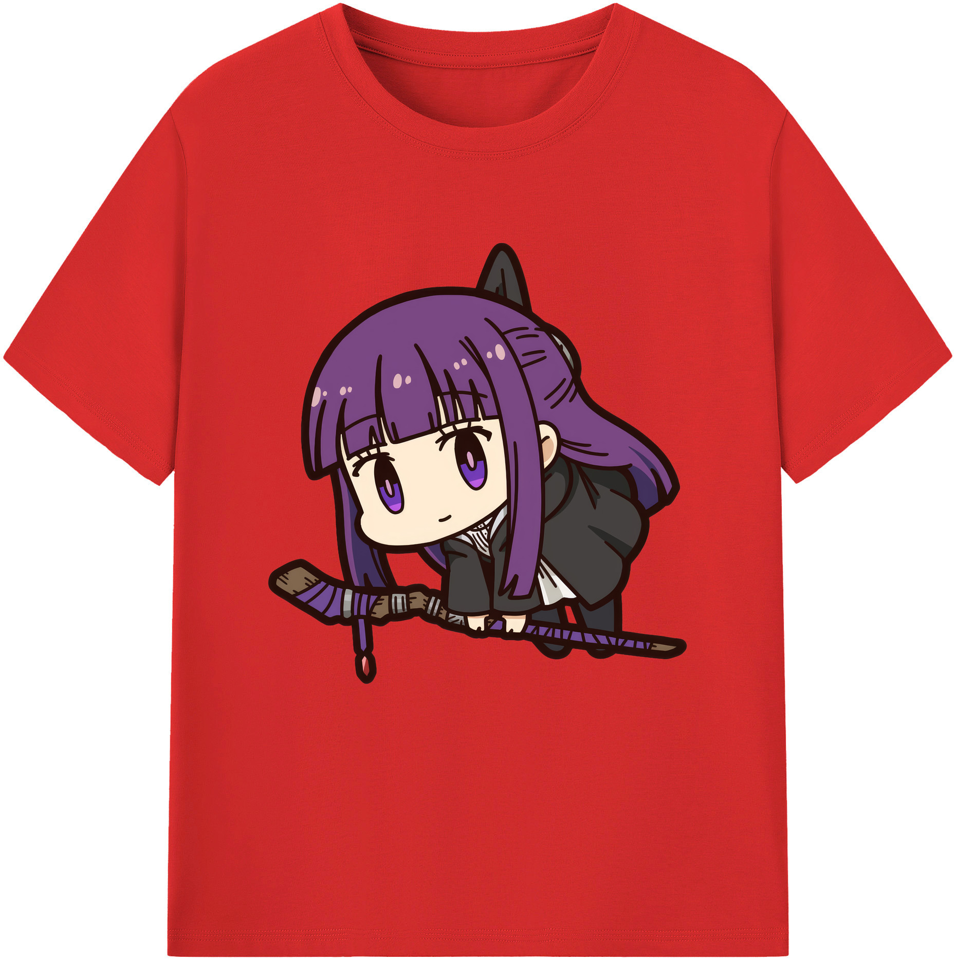 （画像用） 葬送のフリーレン Frieren レディースカジュアルプリントTシャツ（綿100％）