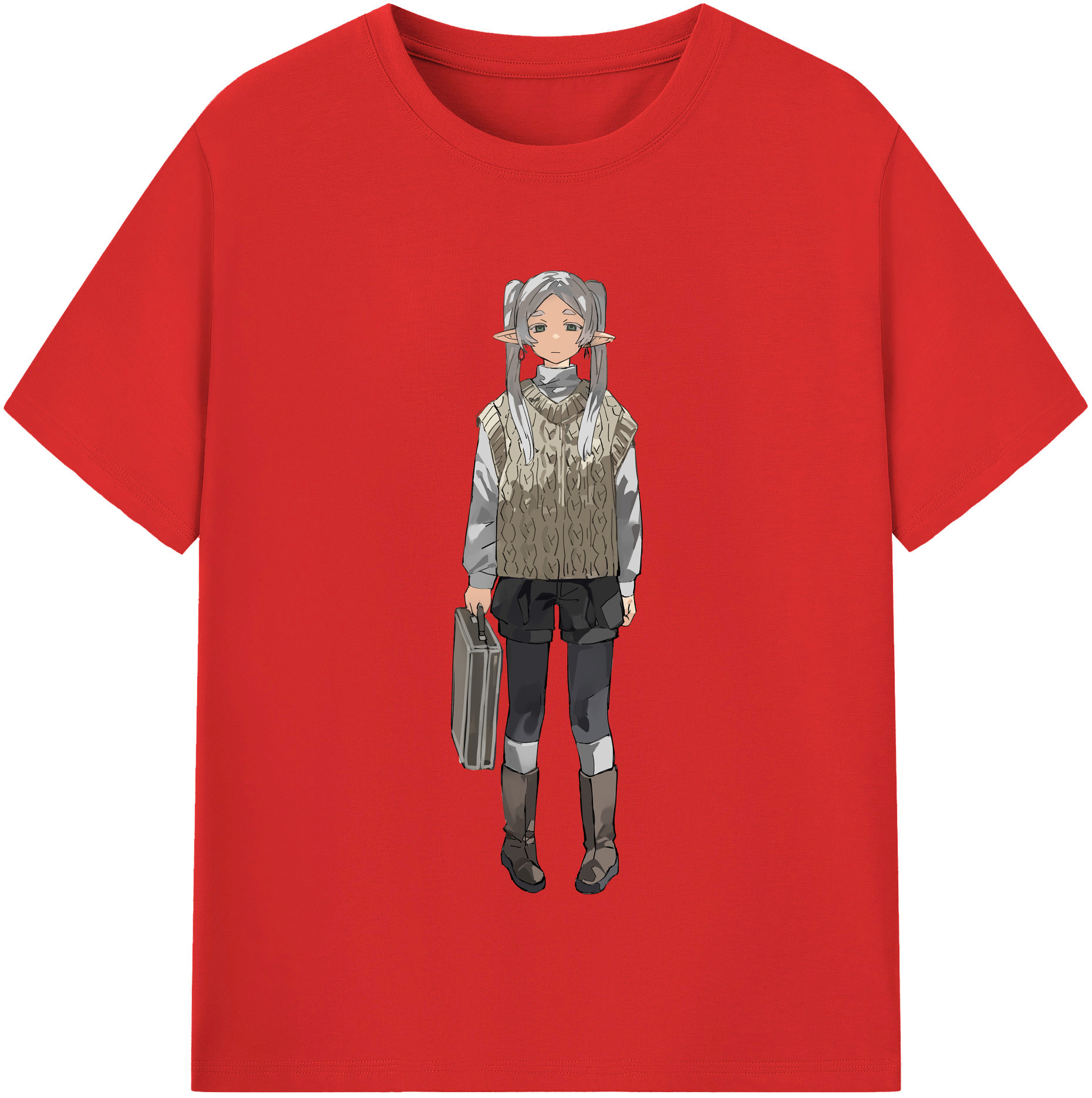 （画像用） 葬送のフリーレン Frieren レディースカジュアルプリントTシャツ（綿100％）