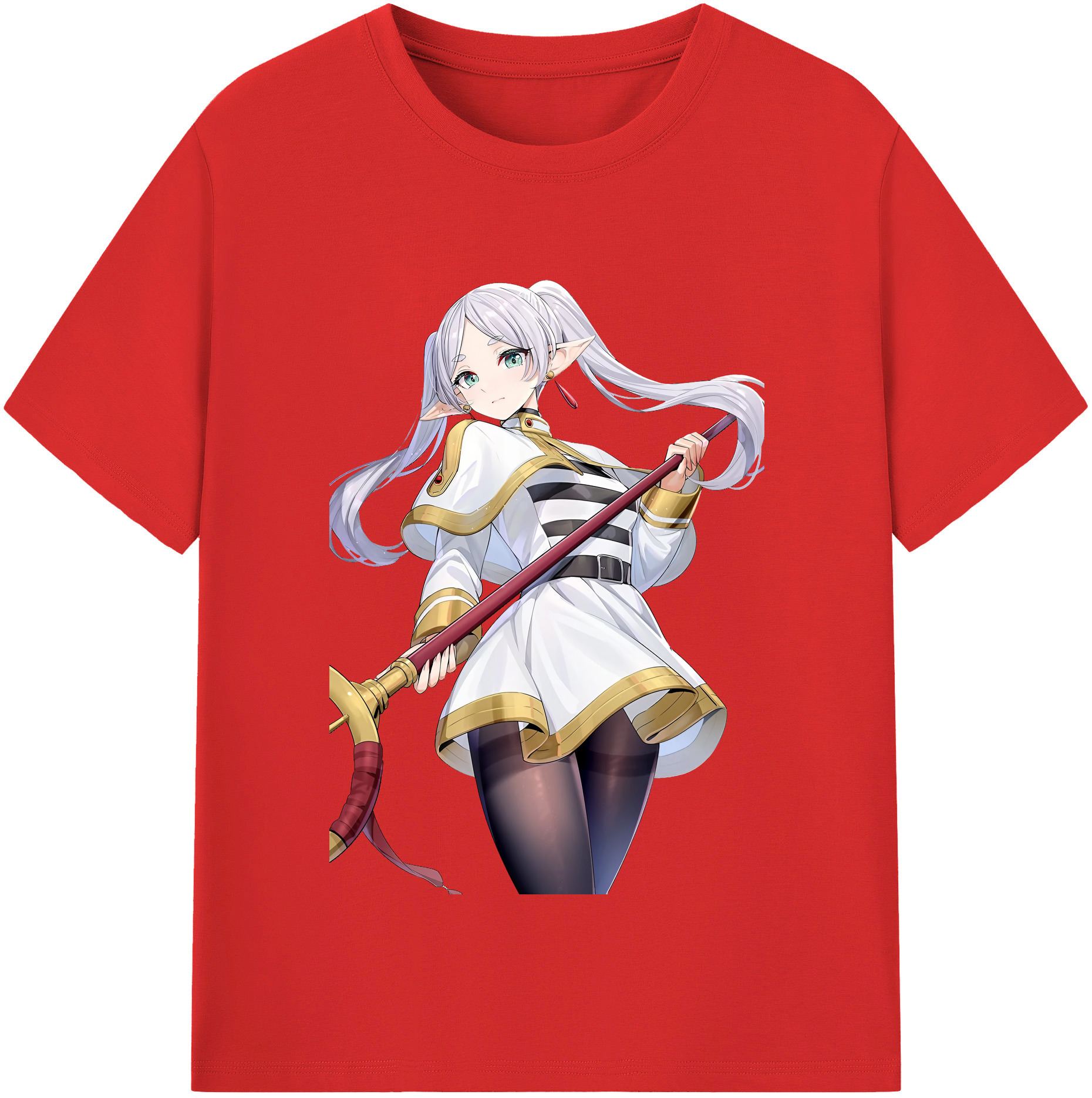 （画像用） 葬送のフリーレン Frieren レディースカジュアルプリントTシャツ（綿100％）