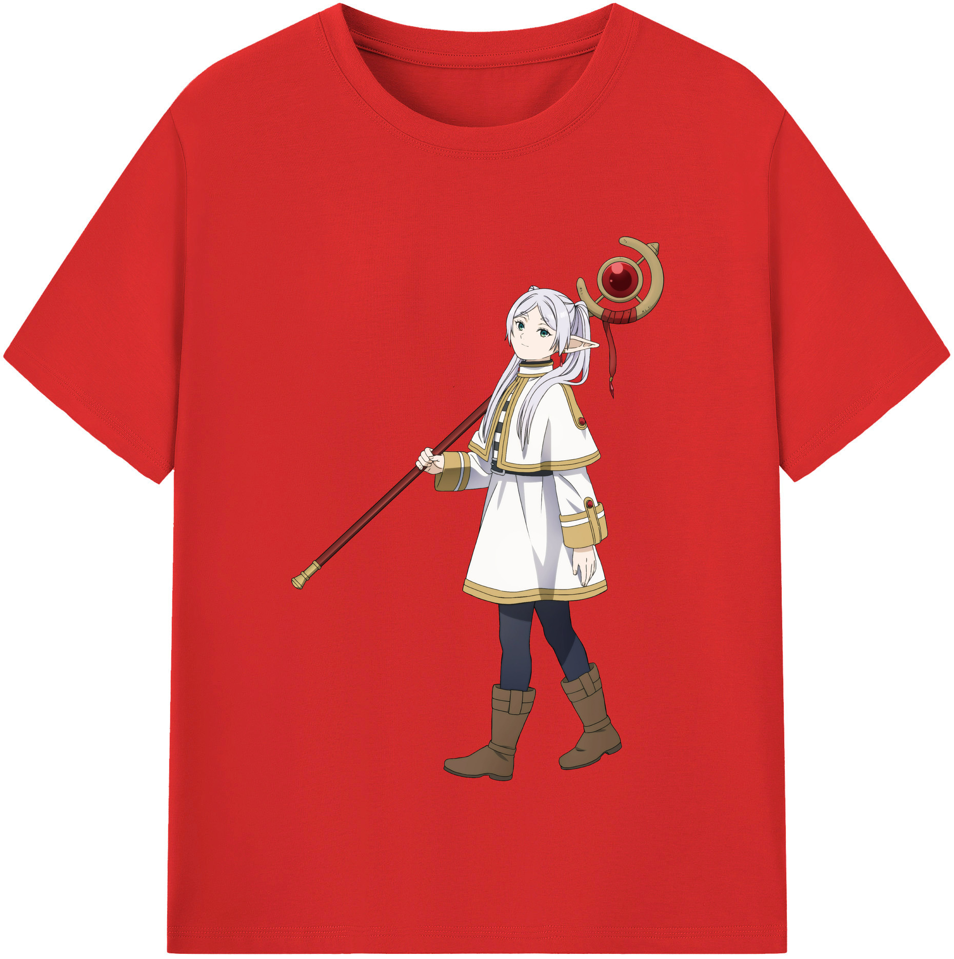 （画像用） 葬送のフリーレン Frieren レディースカジュアルプリントTシャツ（綿100％）