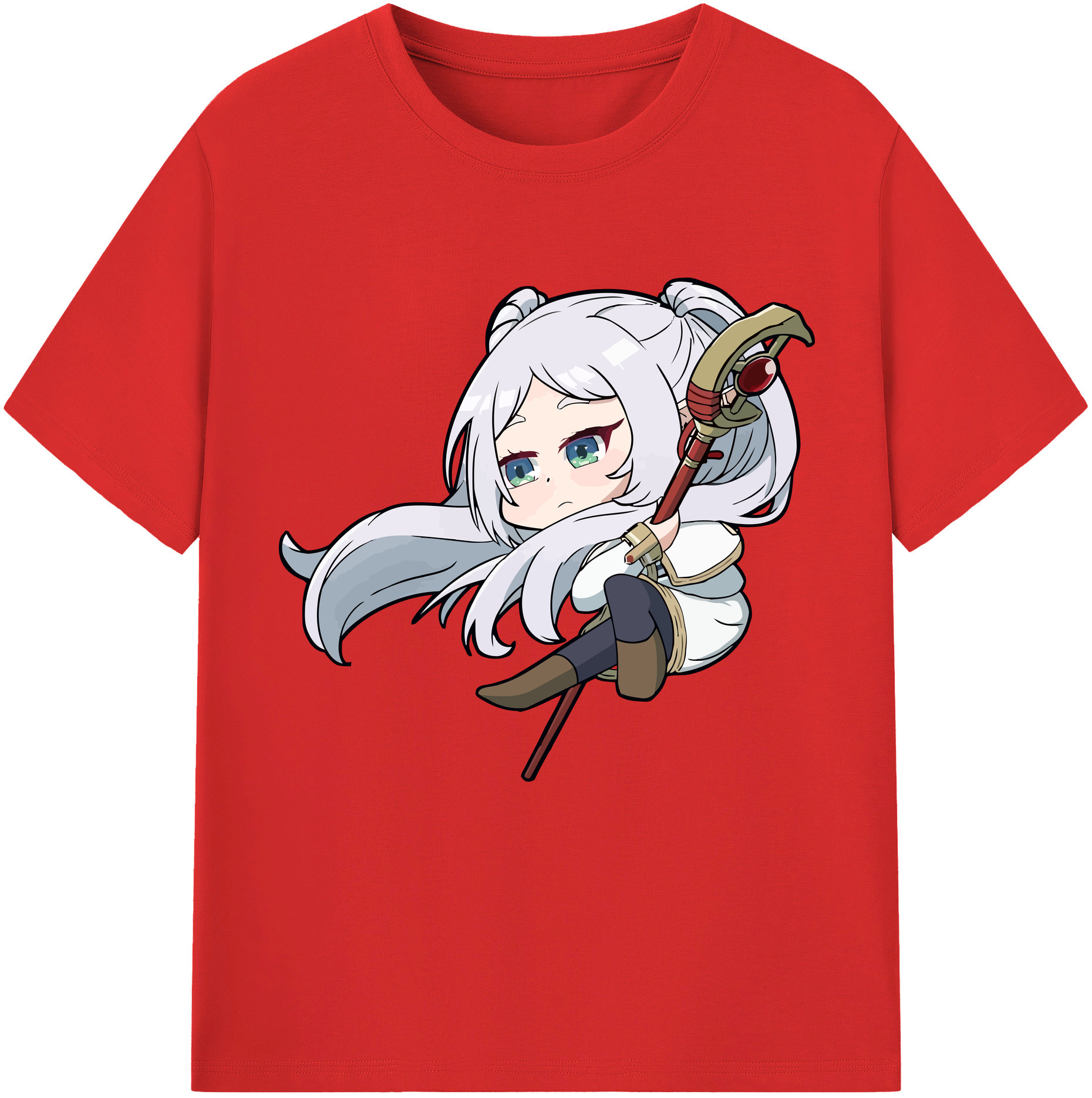 （画像用） 葬送のフリーレン Frieren レディースカジュアルプリントTシャツ（綿100％）