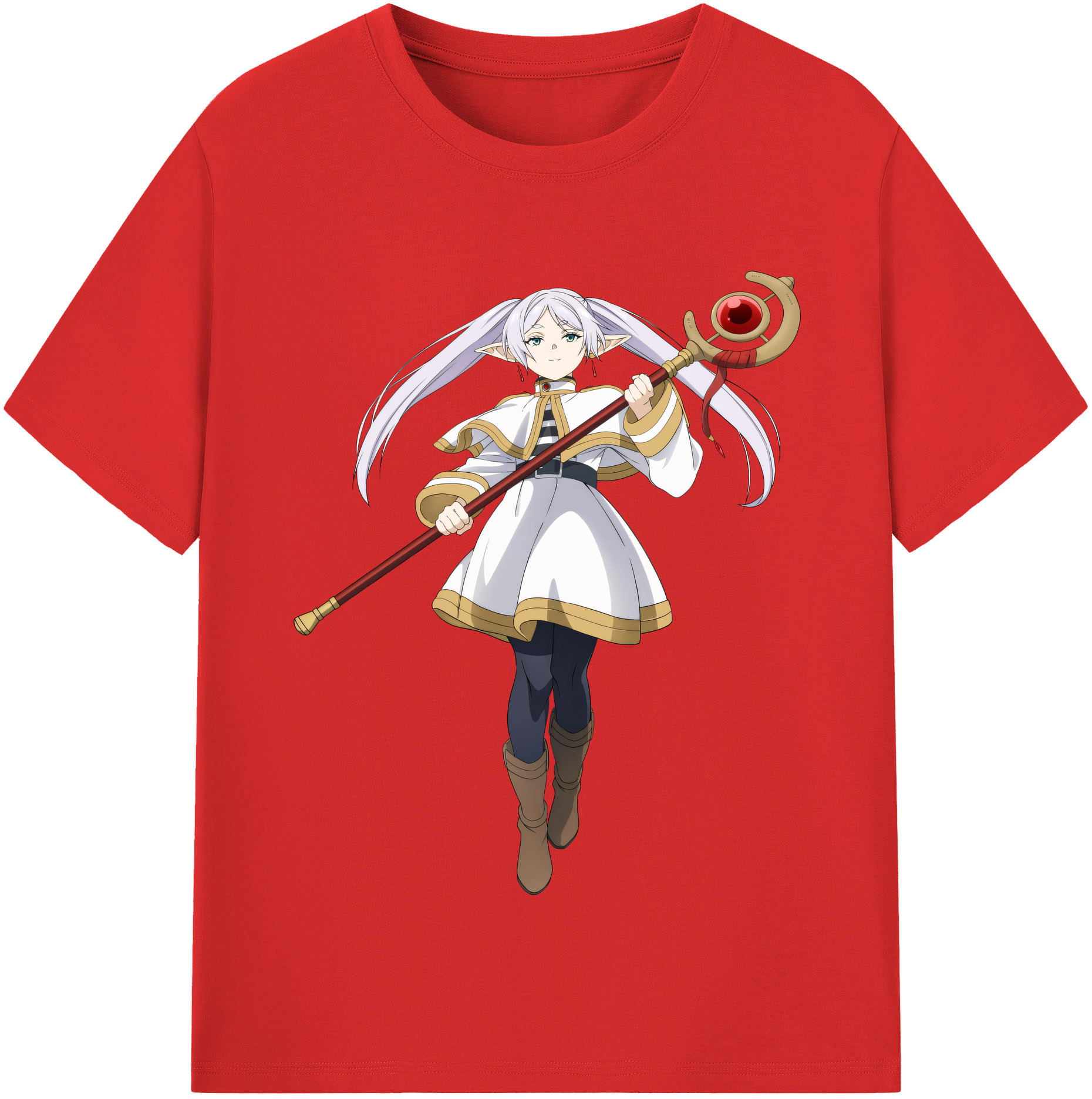 （画像用） 葬送のフリーレン Frieren レディースカジュアルプリントTシャツ（綿100％）