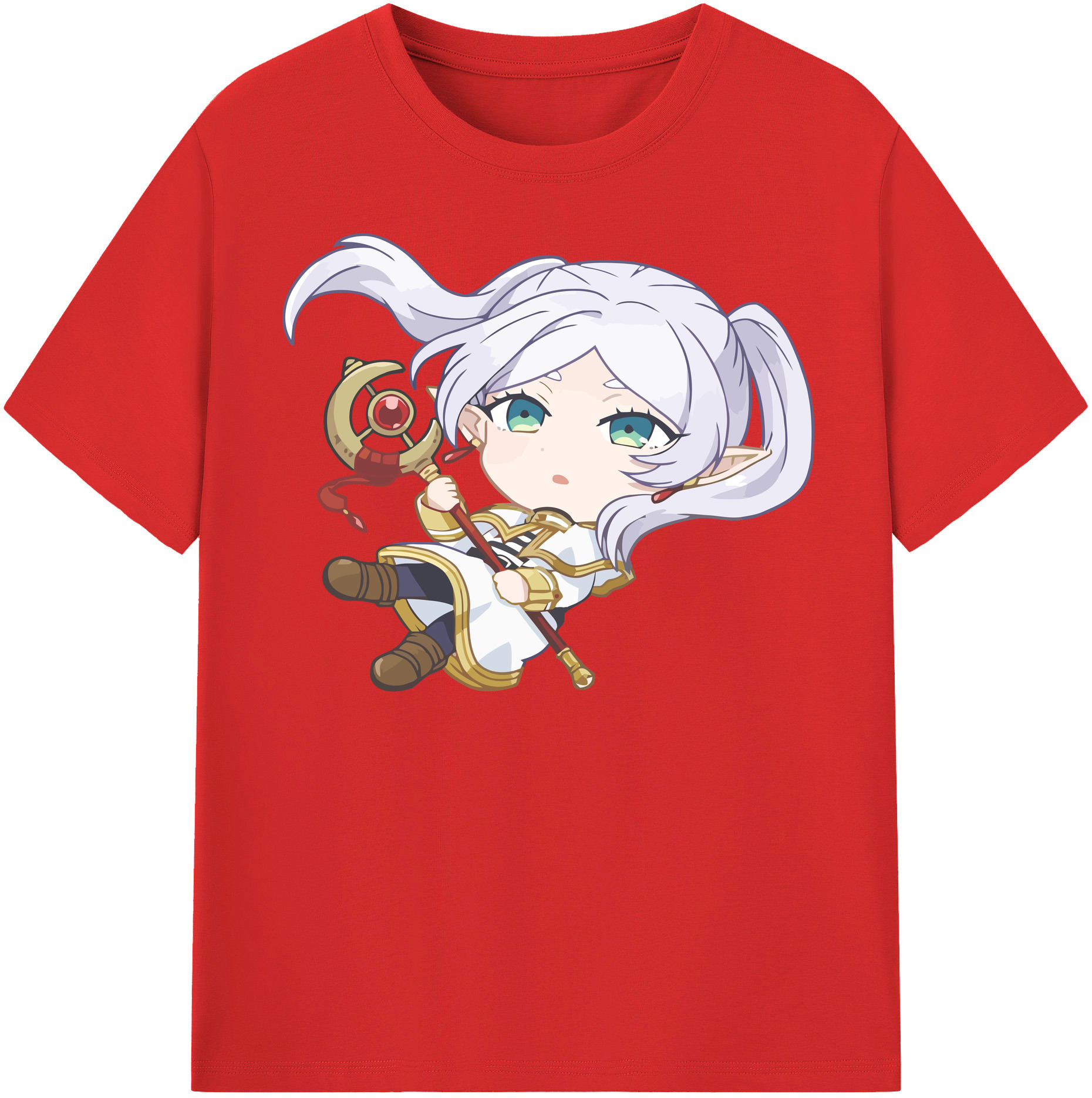 （画像用） 葬送のフリーレン Frieren レディースカジュアルプリントTシャツ（綿100％）