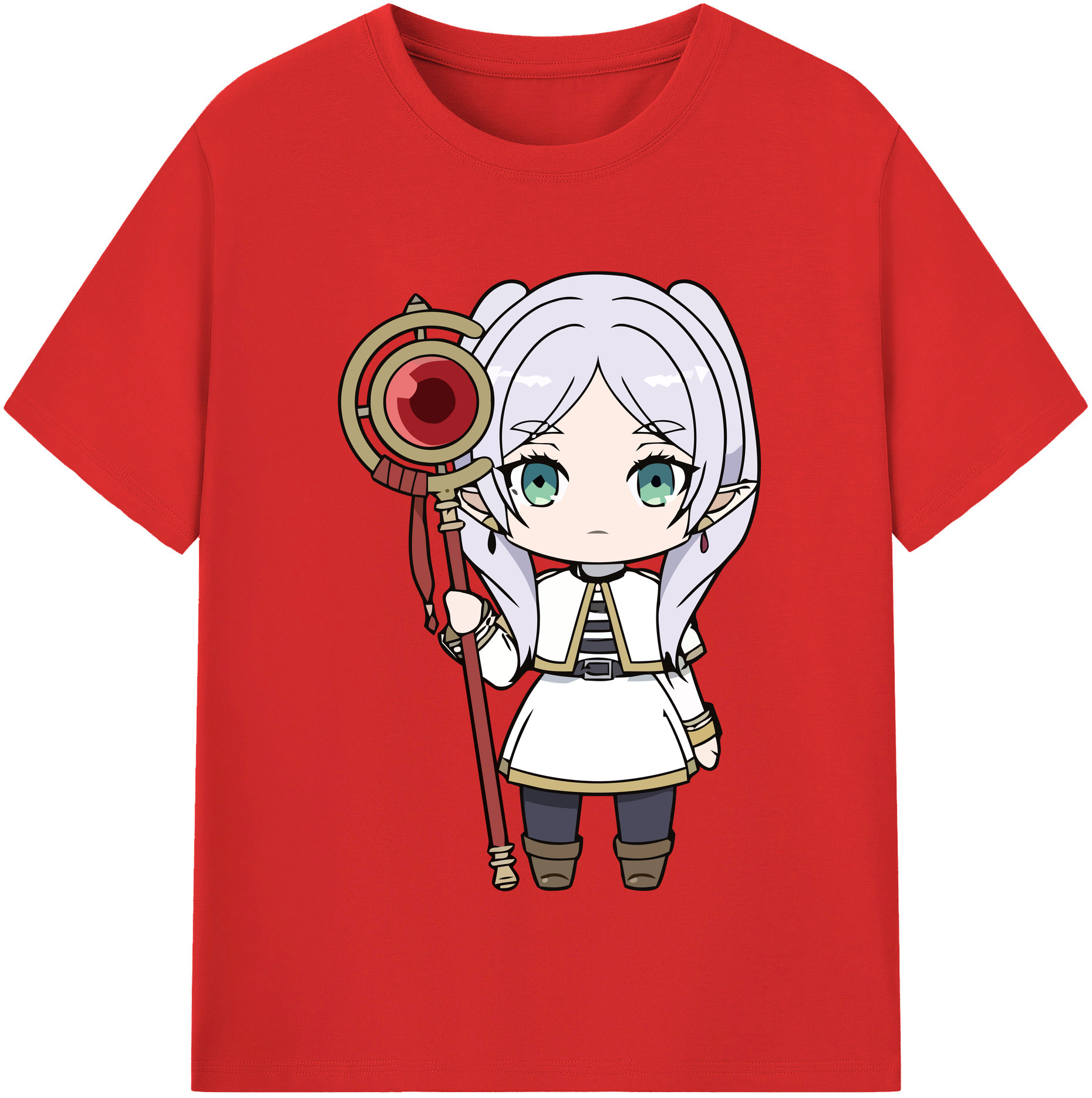 （画像用） 葬送のフリーレン Frieren レディースカジュアルプリントTシャツ（綿100％）