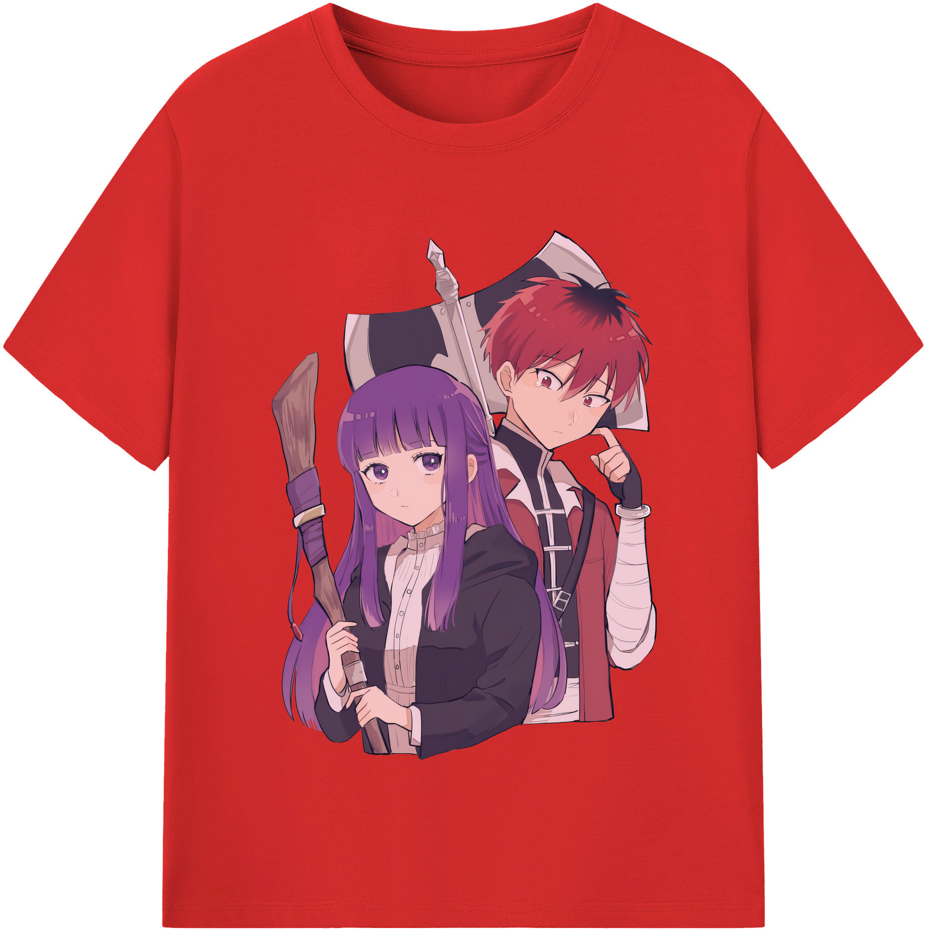 （画像用） 葬送のフリーレン Frieren レディースカジュアルプリントTシャツ（綿100％）
