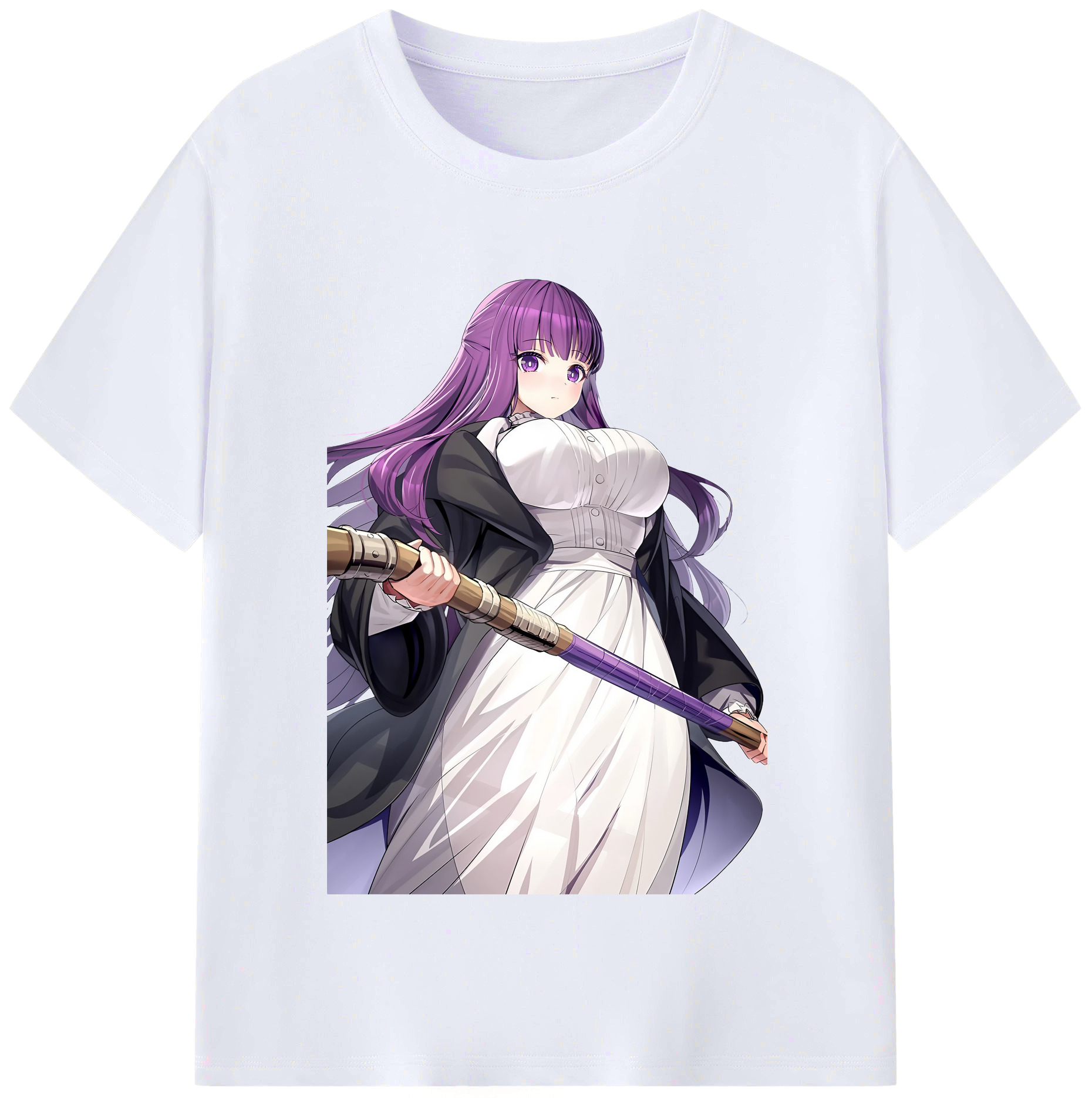 （画像用） 葬送のフリーレン Frieren レディースカジュアルプリントTシャツ（綿100％）
