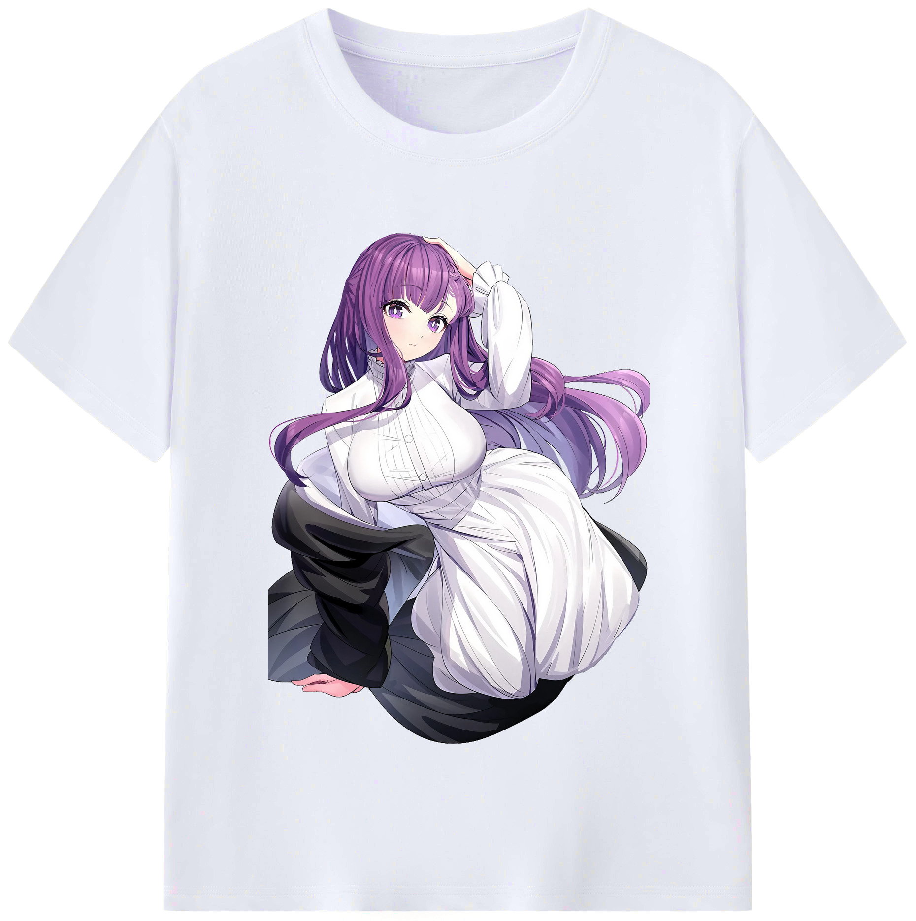 （画像用） 葬送のフリーレン Frieren レディースカジュアルプリントTシャツ（綿100％）
