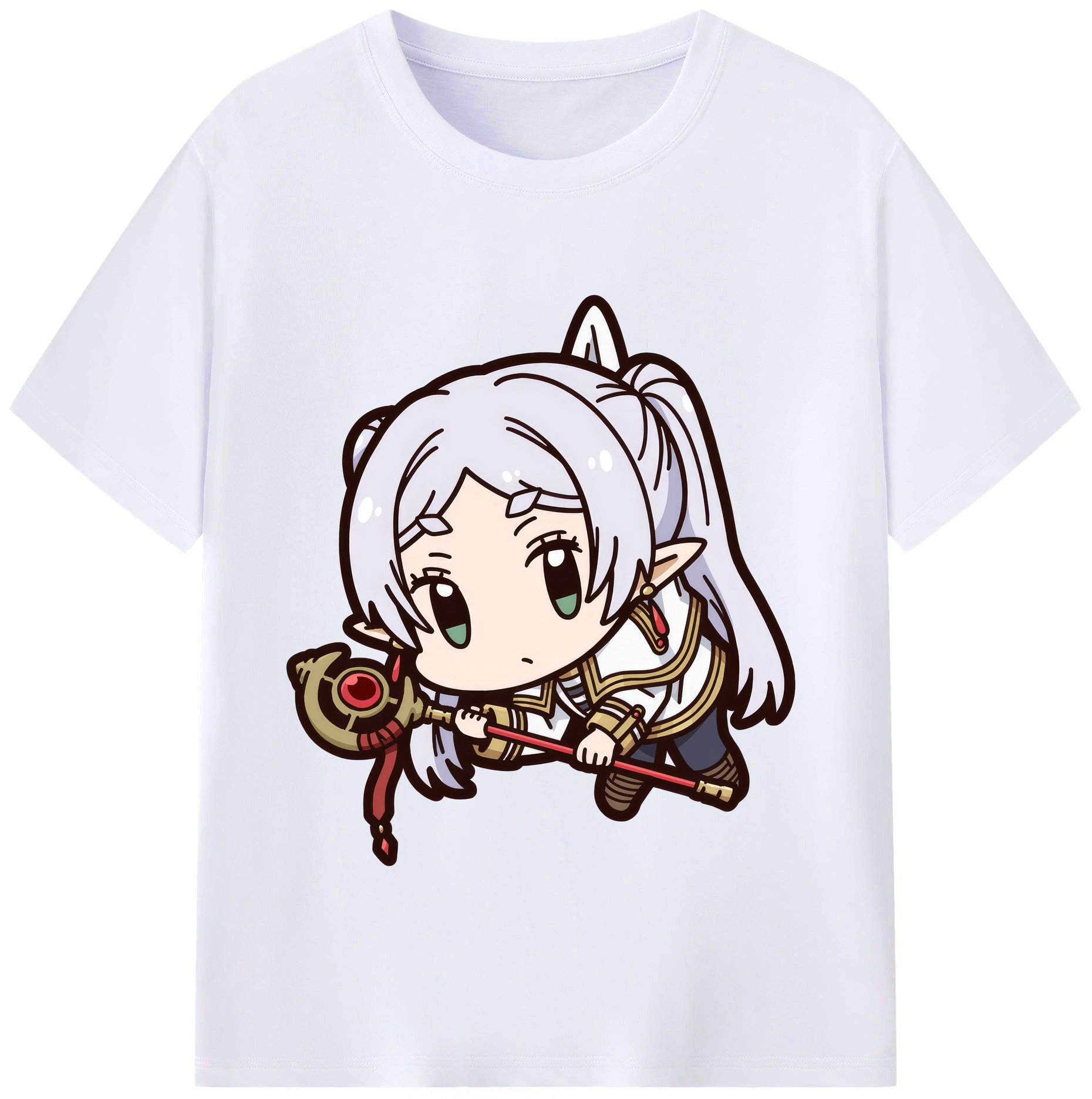 （画像用） 葬送のフリーレン Frieren レディースカジュアルプリントTシャツ（綿100％）
