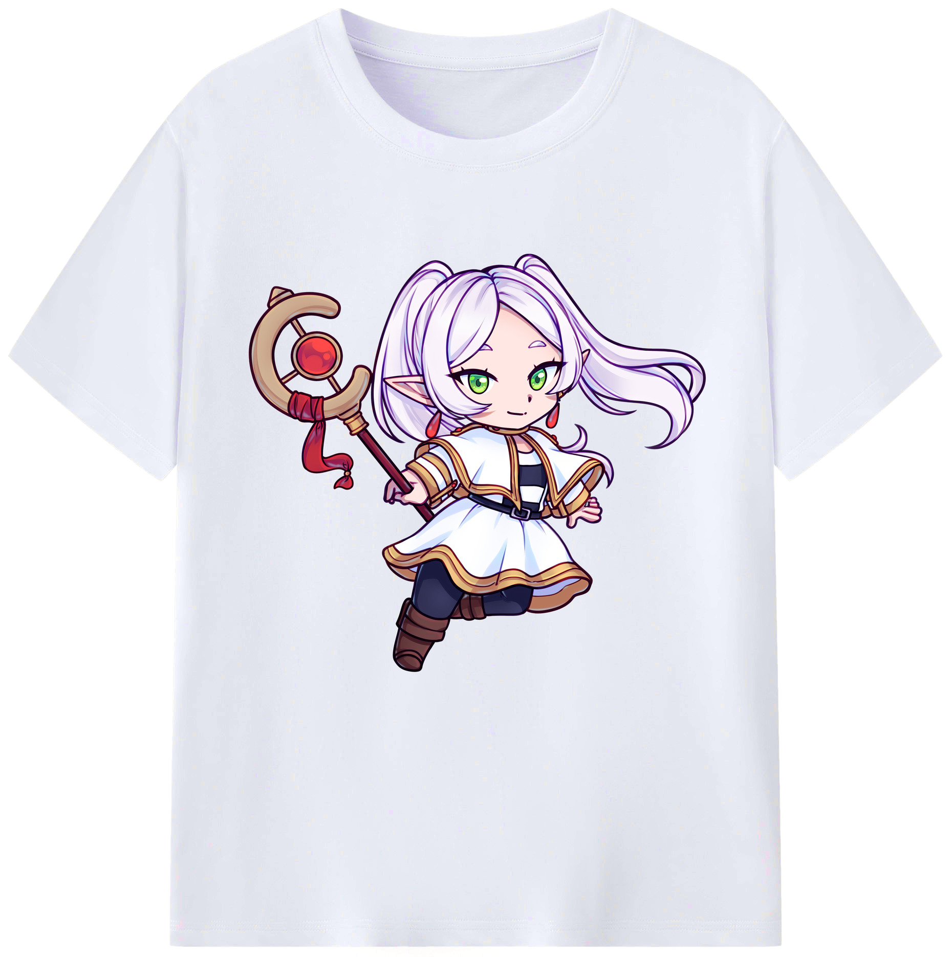 （画像用） 葬送のフリーレン Frieren レディースカジュアルプリントTシャツ（綿100％）