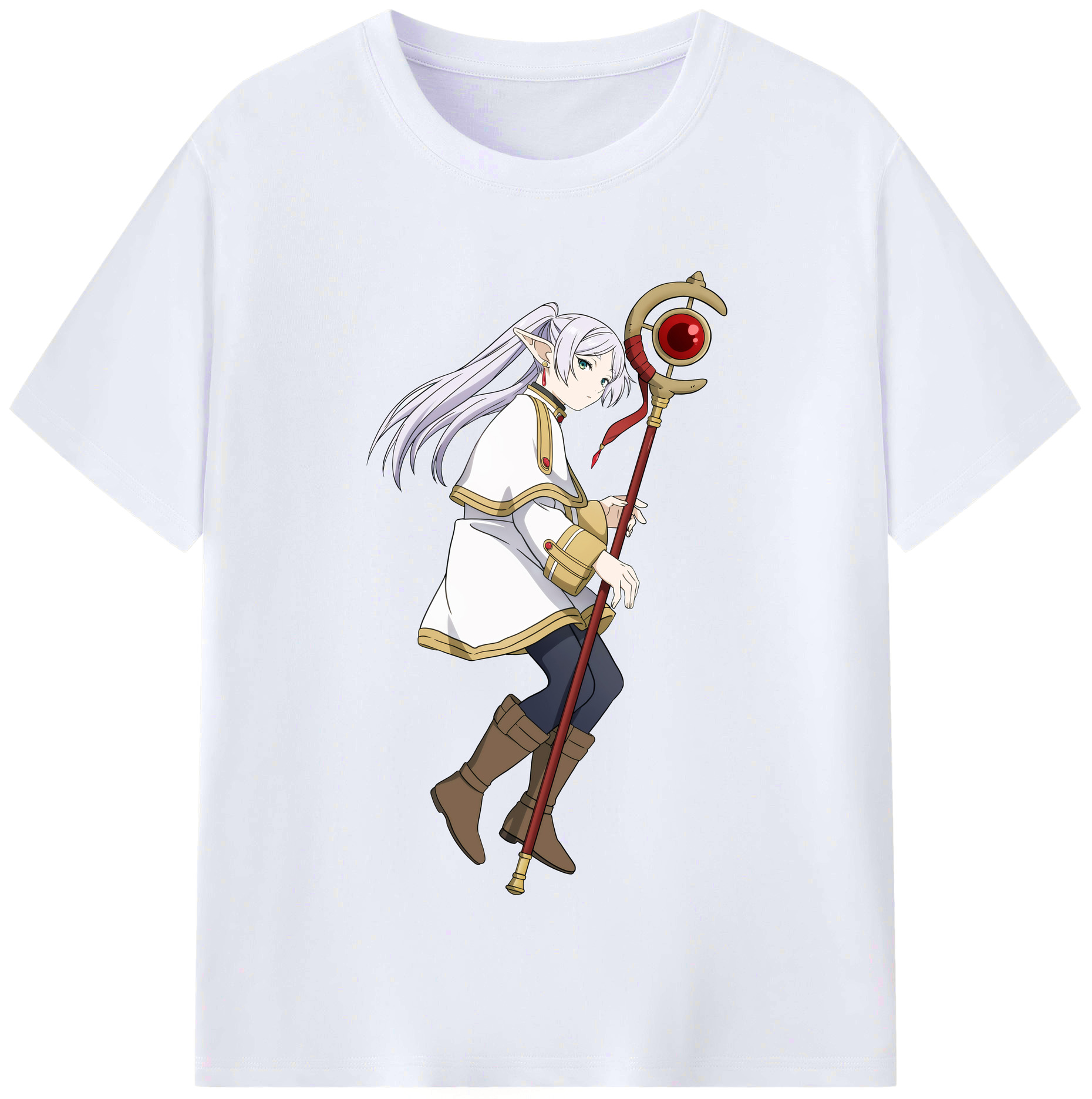 （画像用） 葬送のフリーレン Frieren レディースカジュアルプリントTシャツ（綿100％）