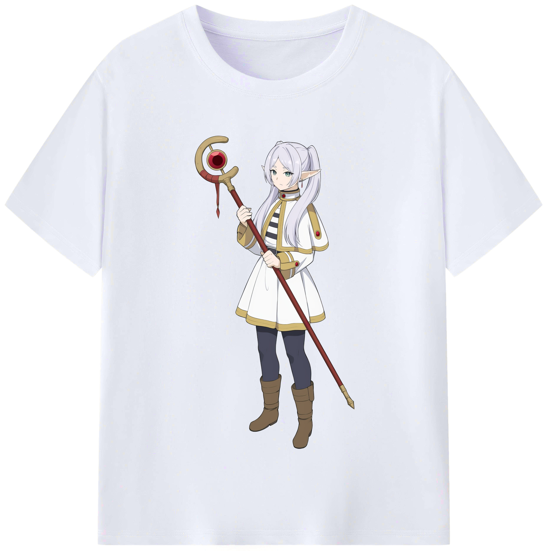 （画像用） 葬送のフリーレン Frieren レディースカジュアルプリントTシャツ（綿100％）