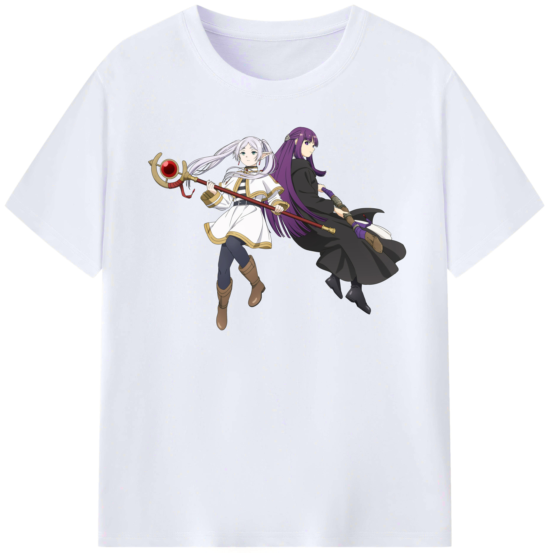 （画像用） 葬送のフリーレン Frieren レディースカジュアルプリントTシャツ（綿100％）