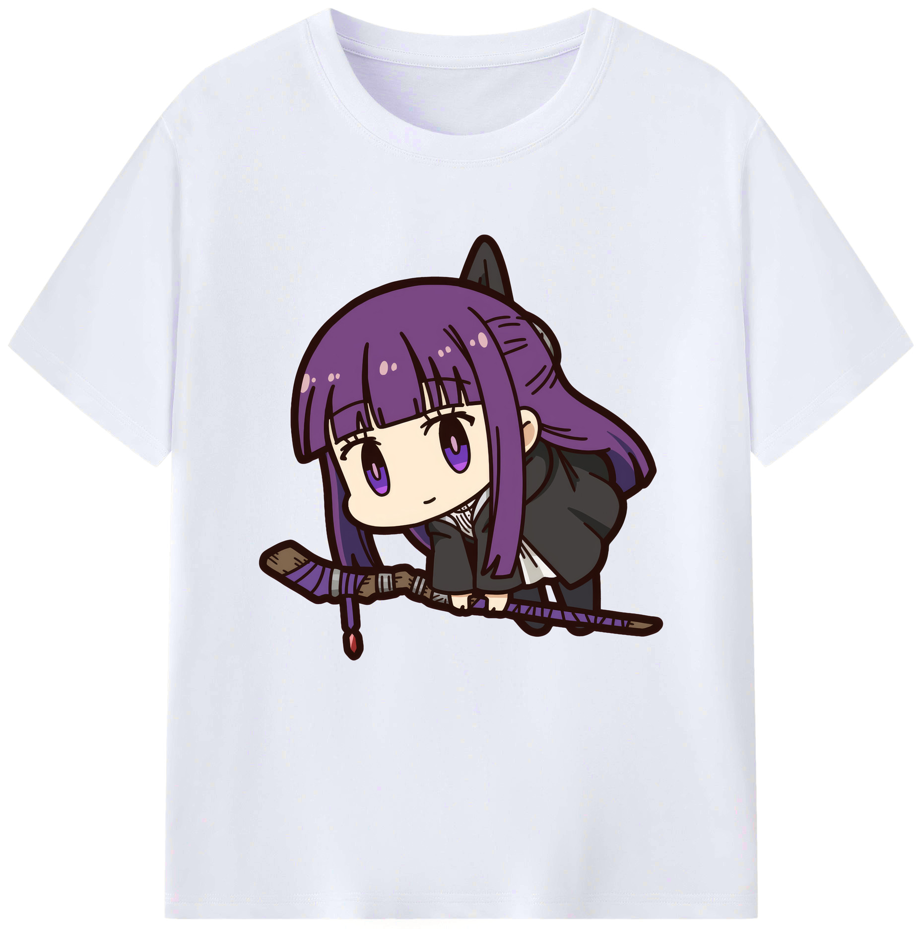 （画像用） 葬送のフリーレン Frieren レディースカジュアルプリントTシャツ（綿100％）