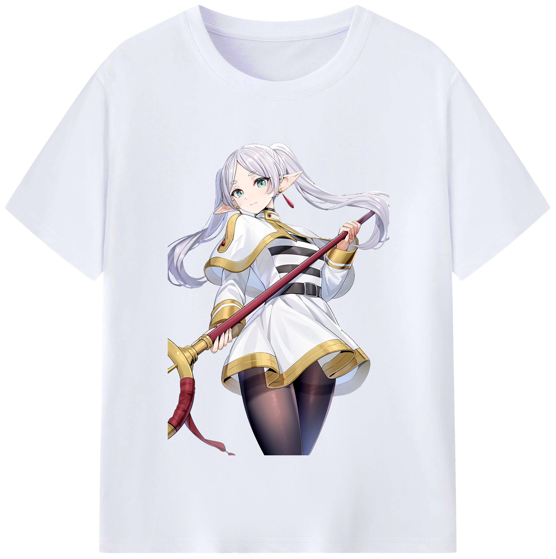 （画像用） 葬送のフリーレン Frieren レディースカジュアルプリントTシャツ（綿100％）