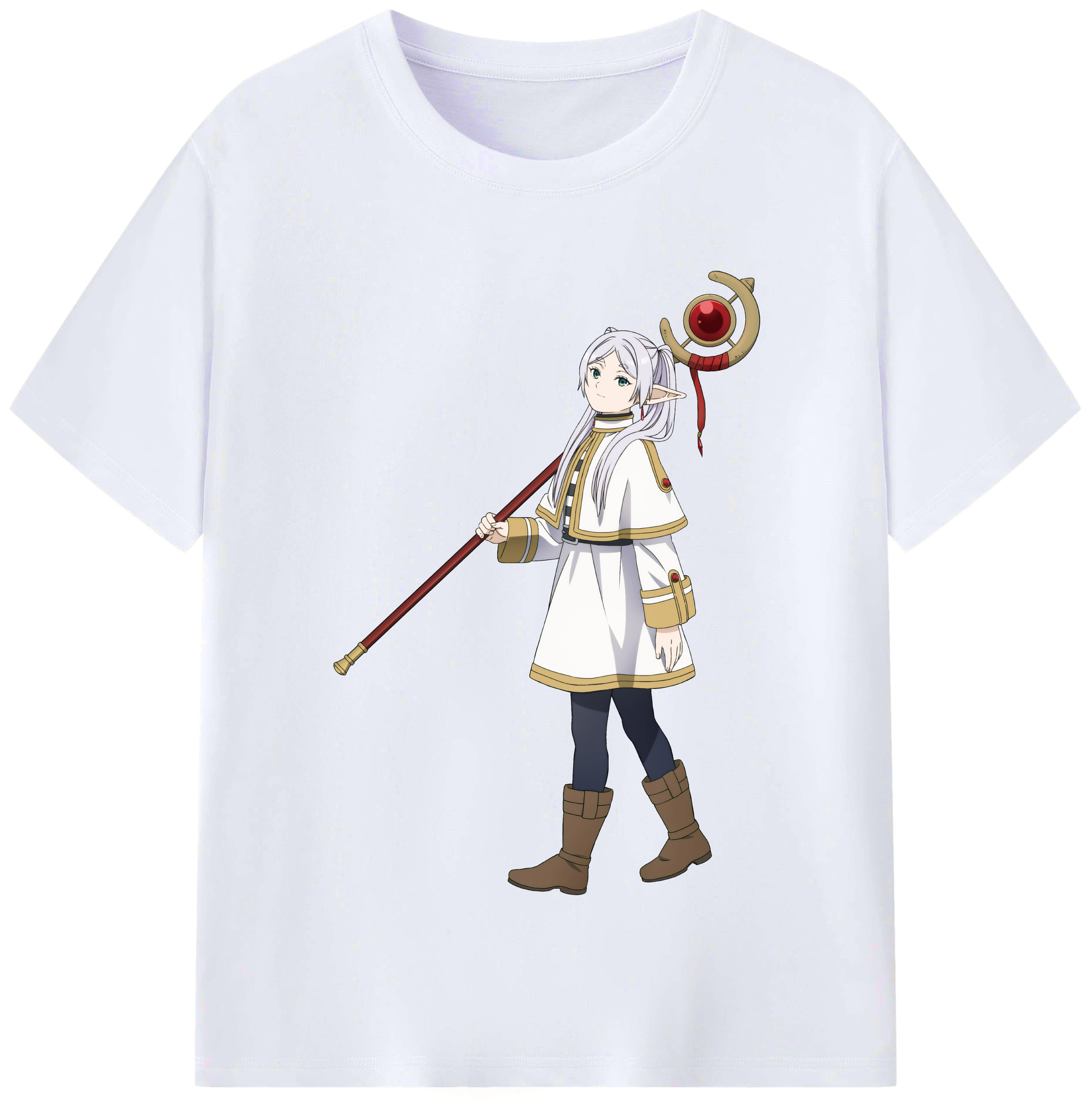 （画像用） 葬送のフリーレン Frieren レディースカジュアルプリントTシャツ（綿100％）