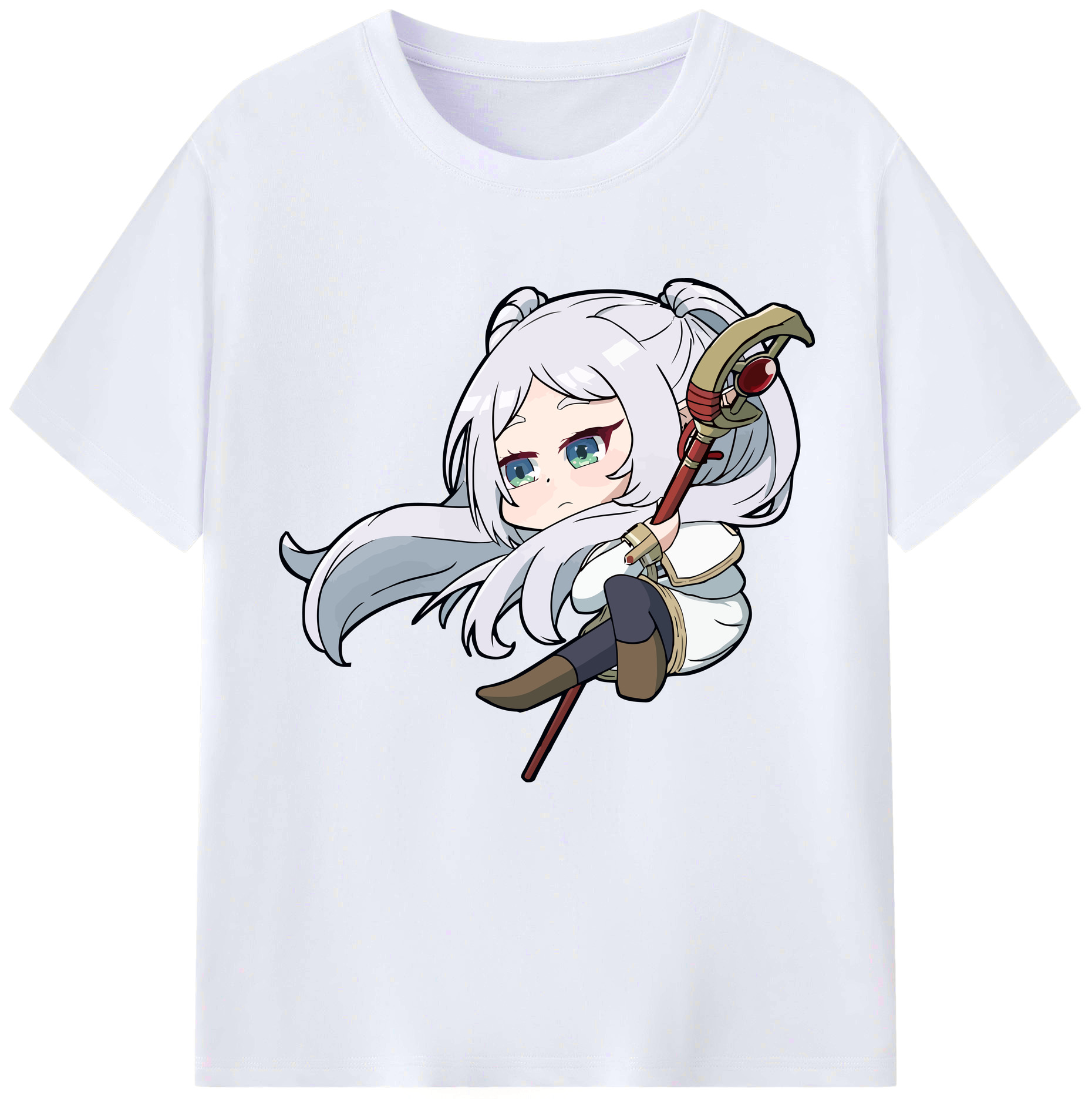 （画像用） 葬送のフリーレン Frieren レディースカジュアルプリントTシャツ（綿100％）