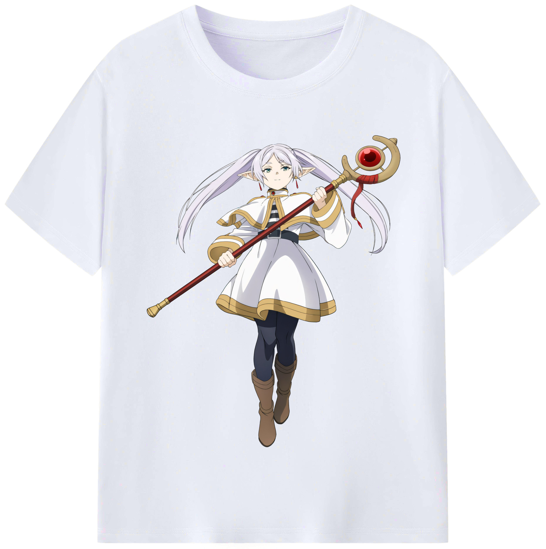 （画像用） 葬送のフリーレン Frieren レディースカジュアルプリントTシャツ（綿100％）