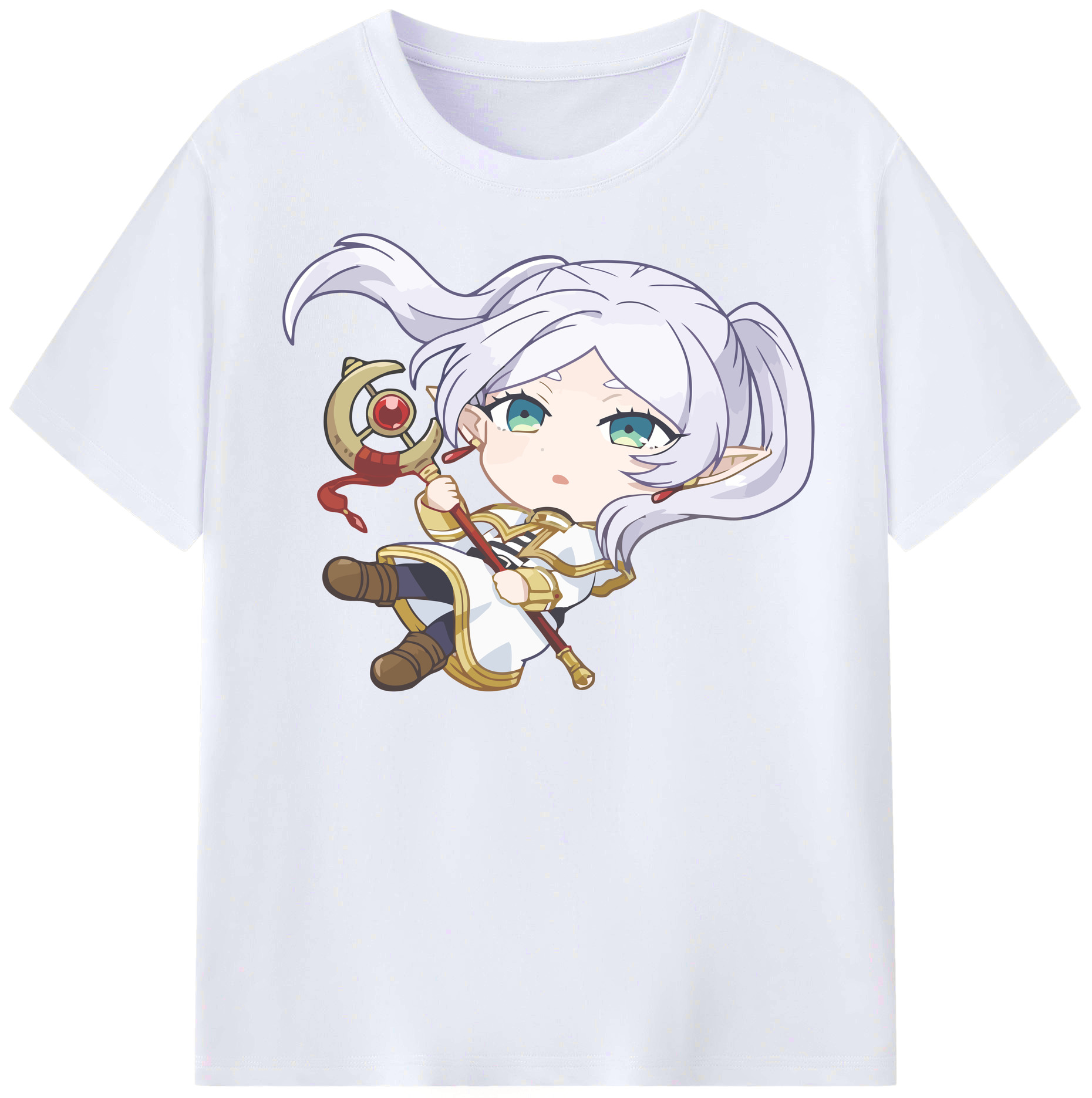 （画像用） 葬送のフリーレン Frieren レディースカジュアルプリントTシャツ（綿100％）