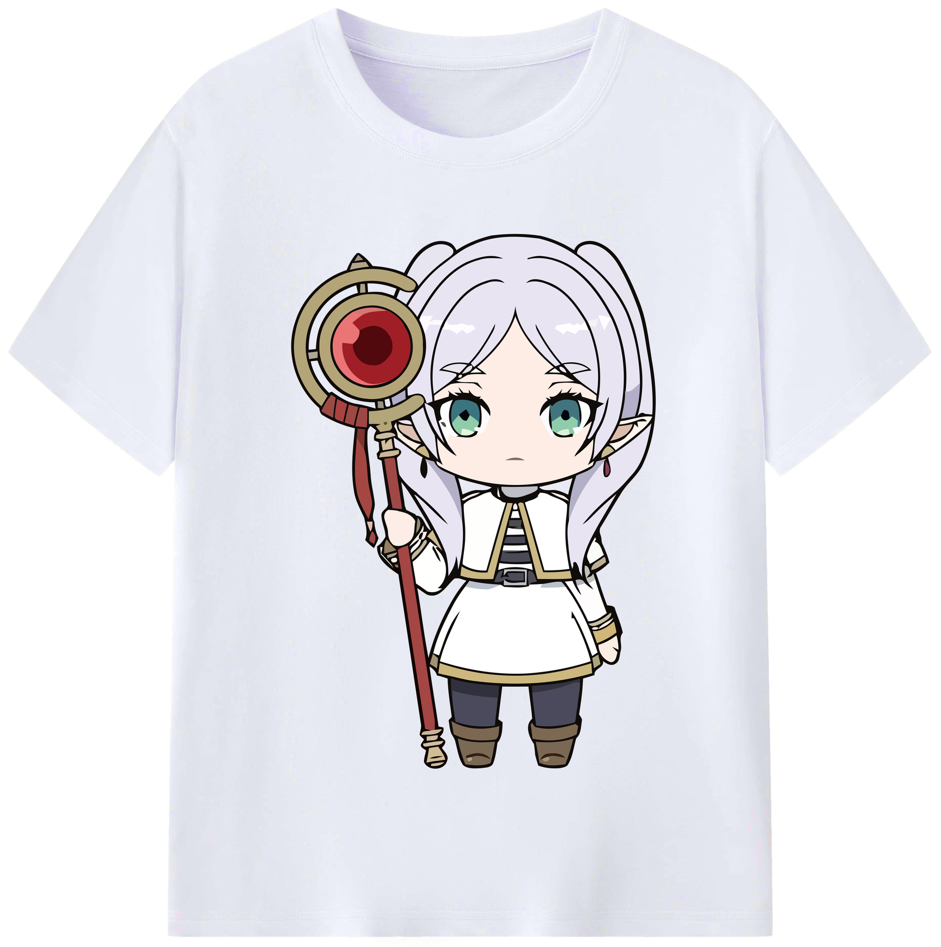 （画像用） 葬送のフリーレン Frieren レディースカジュアルプリントTシャツ（綿100％）