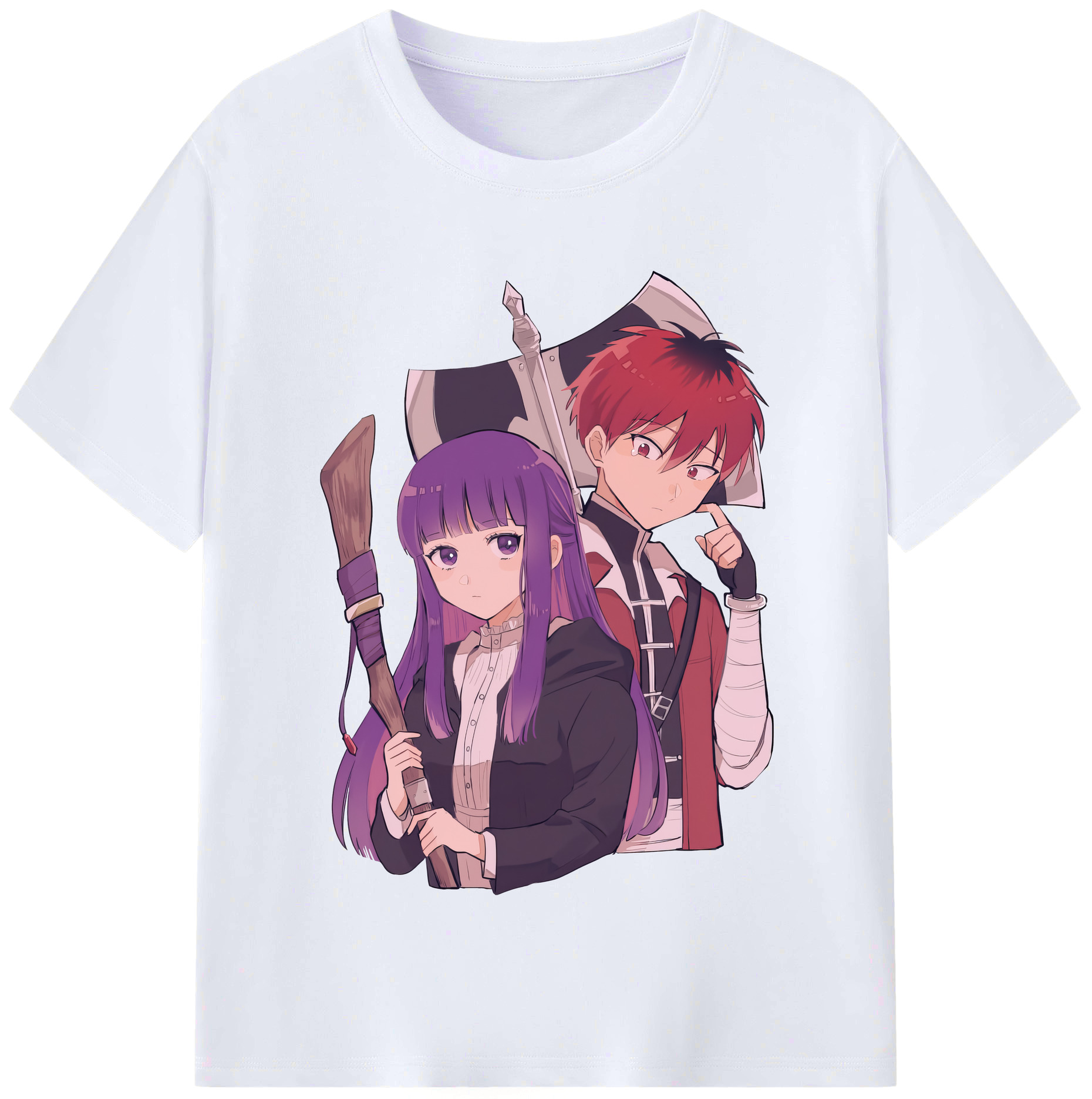 （画像用） 葬送のフリーレン Frieren レディースカジュアルプリントTシャツ（綿100％）