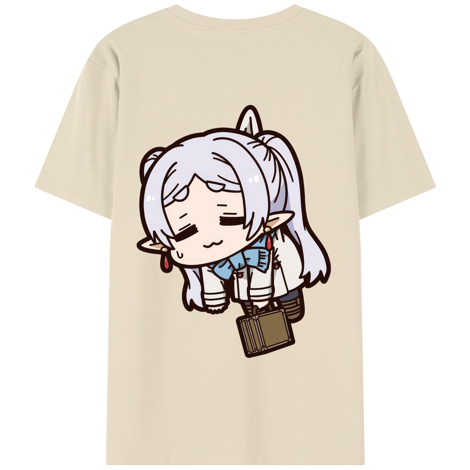 （画像用） 葬送のフリーレン Frieren 綿100％半袖Tシャツ（背面プリント）