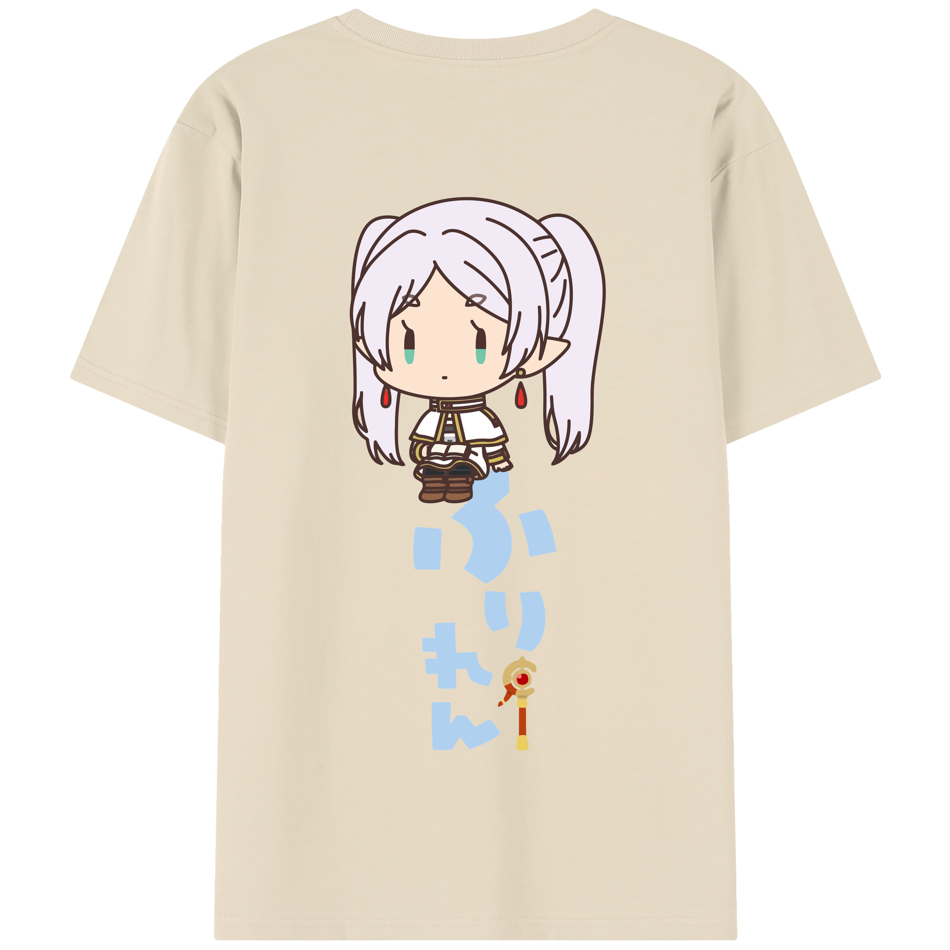 （画像用） 葬送のフリーレン Frieren 綿100％半袖Tシャツ（背面プリント）