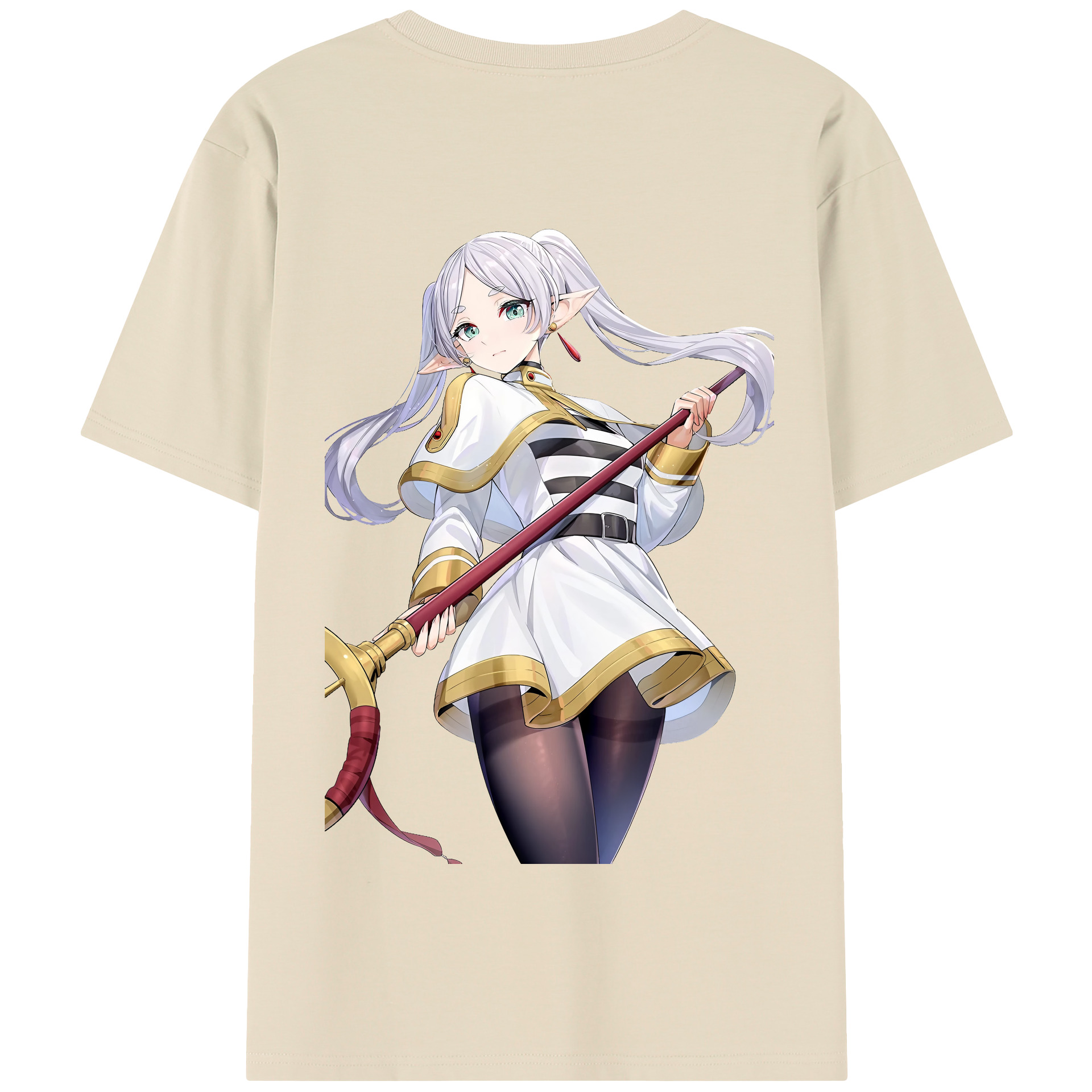 （画像用） 葬送のフリーレン Frieren 綿100％半袖Tシャツ（背面プリント）