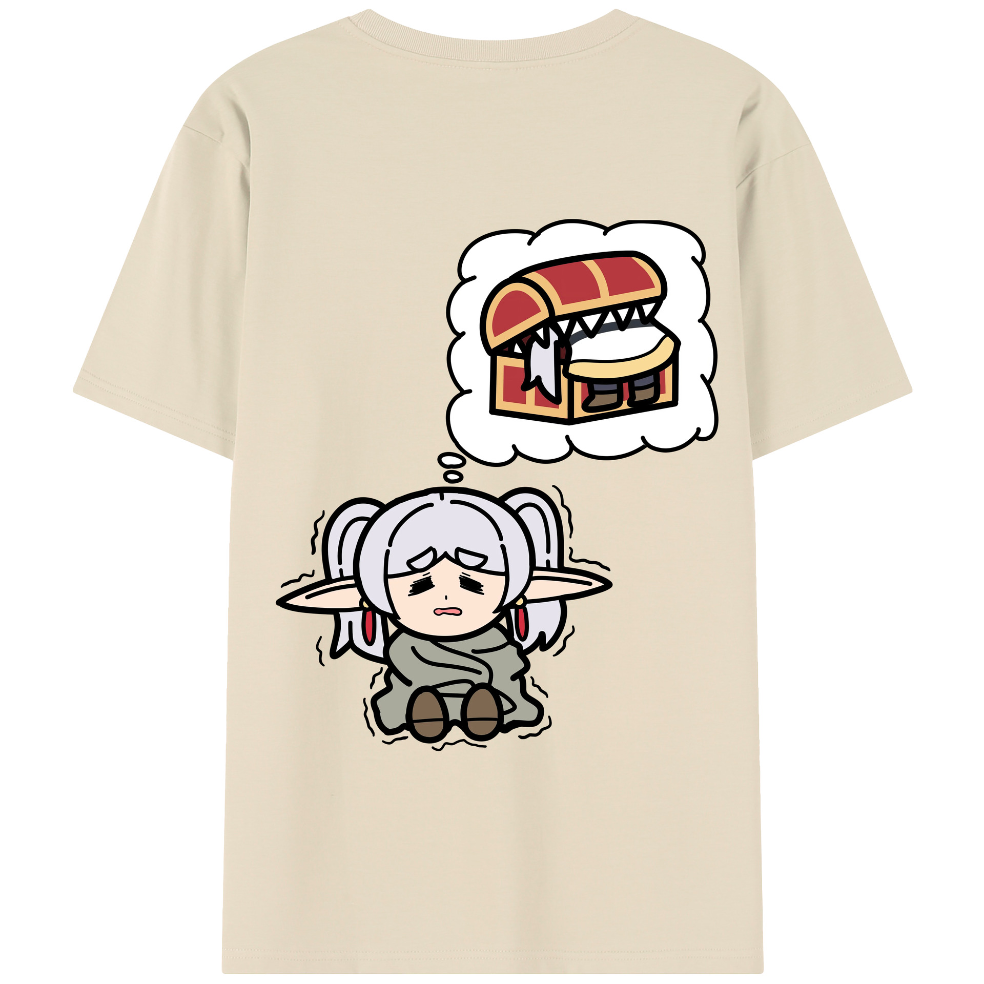 （画像用） 葬送のフリーレン Frieren 綿100％半袖Tシャツ（背面プリント）