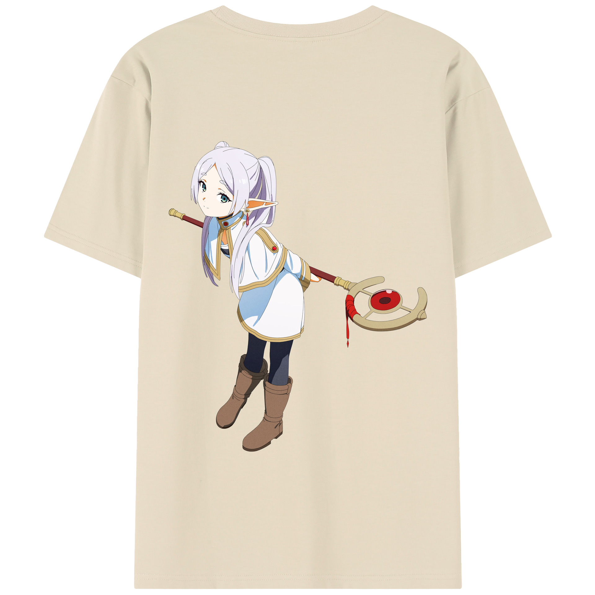 （画像用） 葬送のフリーレン Frieren 綿100％半袖Tシャツ（背面プリント）