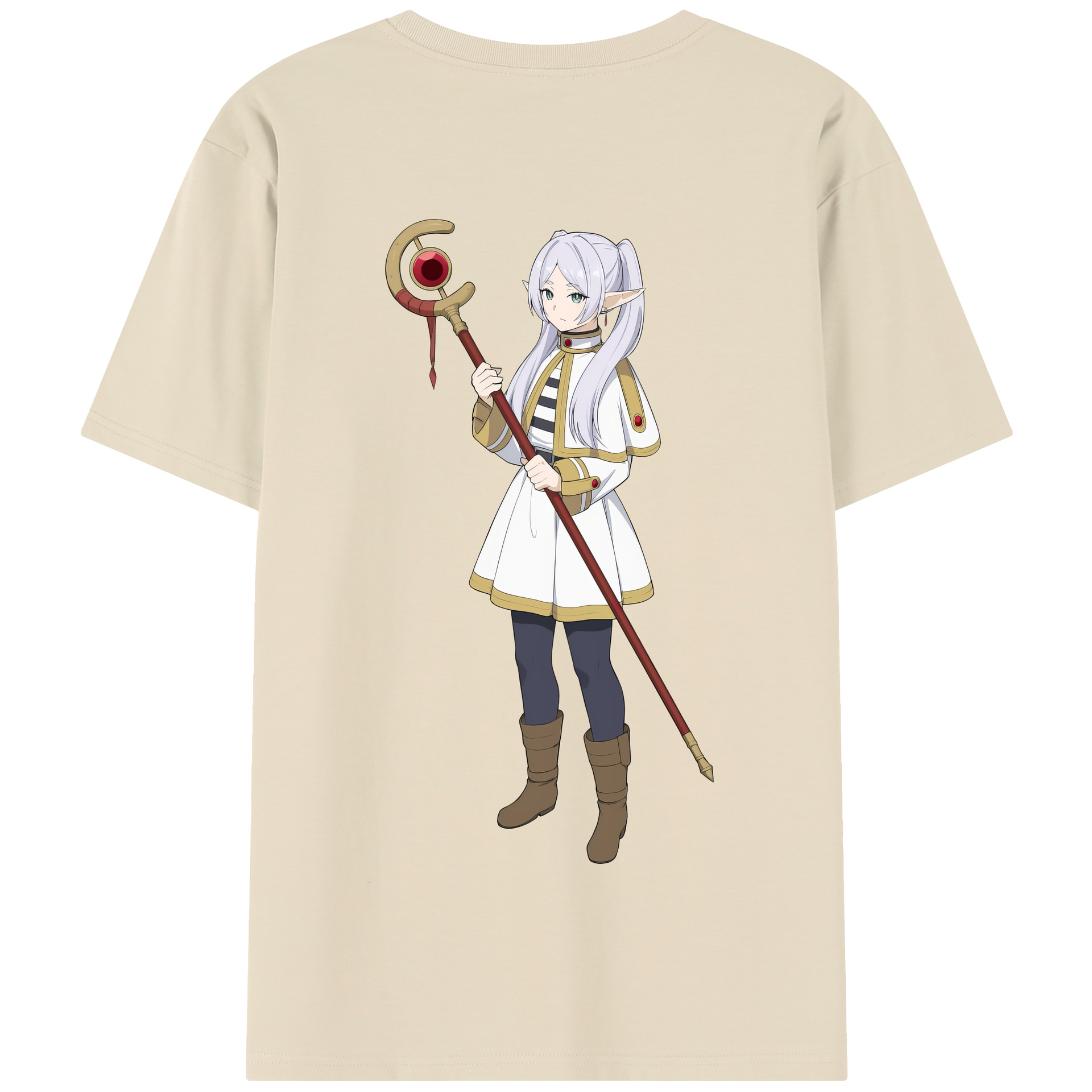 （画像用） 葬送のフリーレン Frieren 綿100％半袖Tシャツ（背面プリント）