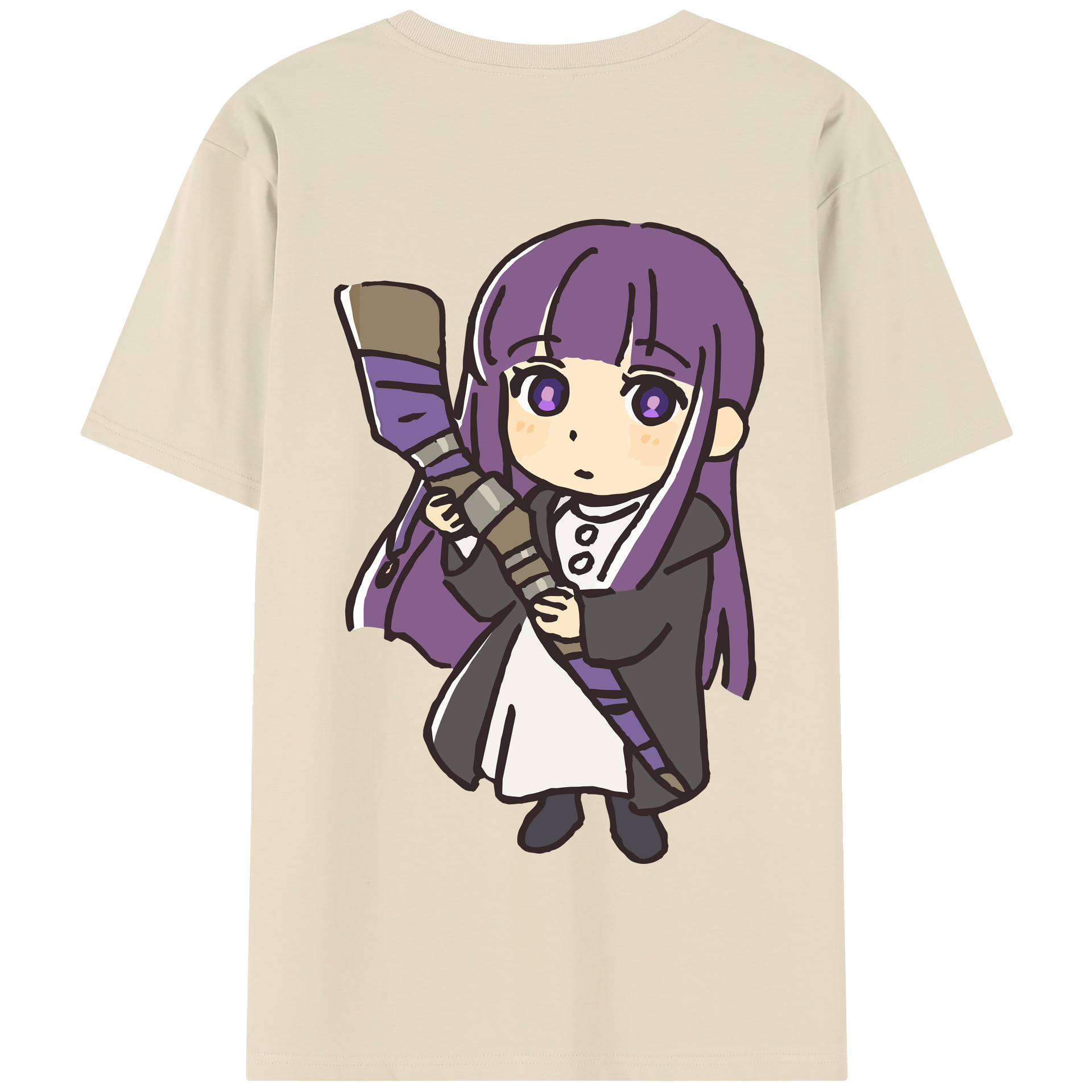（画像用） 葬送のフリーレン Frieren 綿100％半袖Tシャツ（背面プリント）
