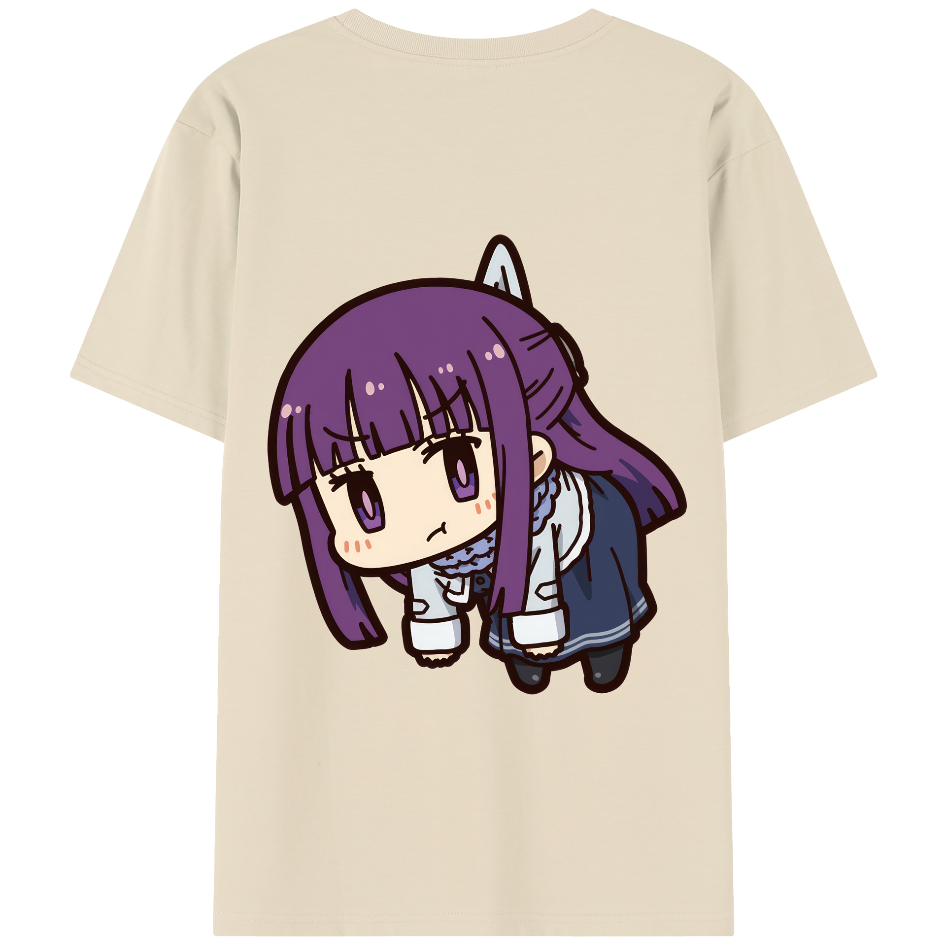 （画像用） 葬送のフリーレン Frieren 綿100％半袖Tシャツ（背面プリント）
