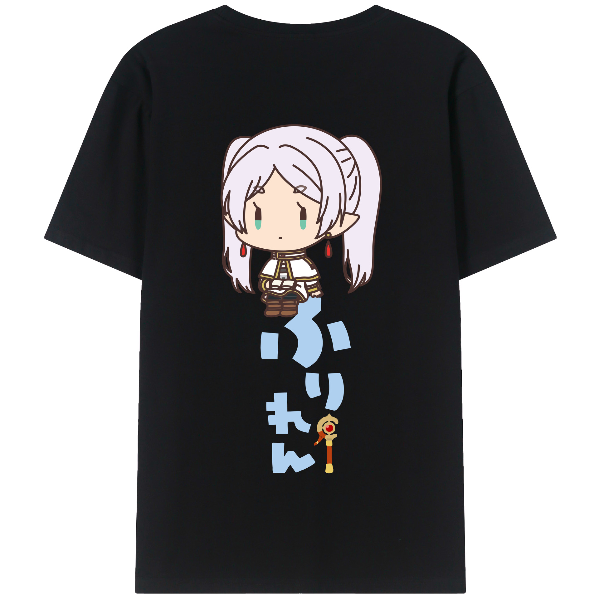 （画像用） 葬送のフリーレン Frieren 綿100％半袖Tシャツ（背面プリント）