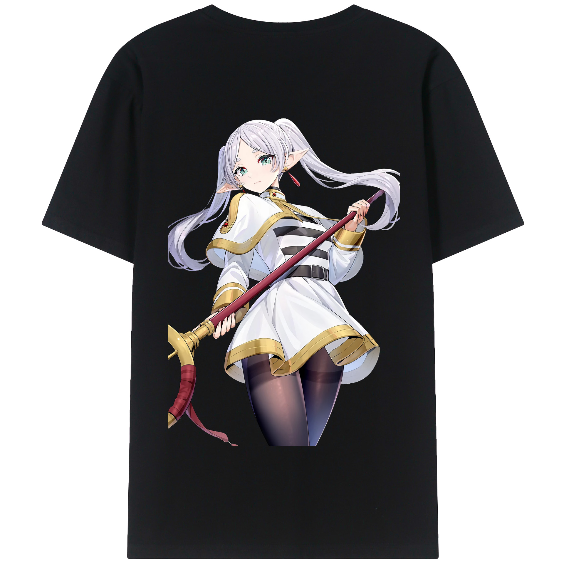 （画像用） 葬送のフリーレン Frieren 綿100％半袖Tシャツ（背面プリント）