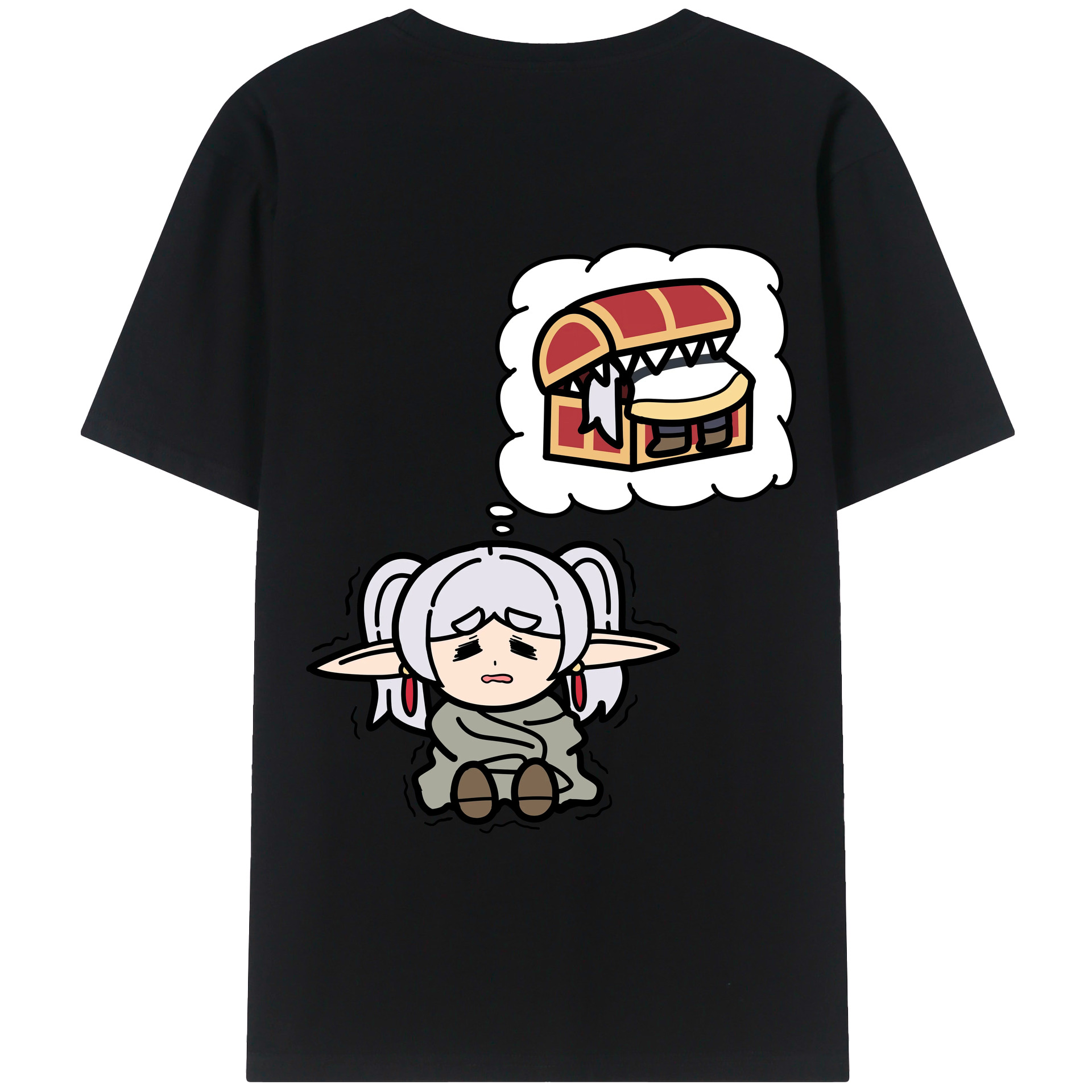 （画像用） 葬送のフリーレン Frieren 綿100％半袖Tシャツ（背面プリント）