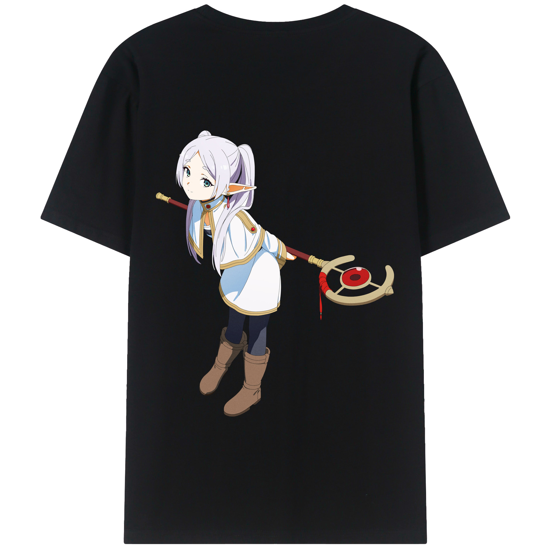 （画像用） 葬送のフリーレン Frieren 綿100％半袖Tシャツ（背面プリント）