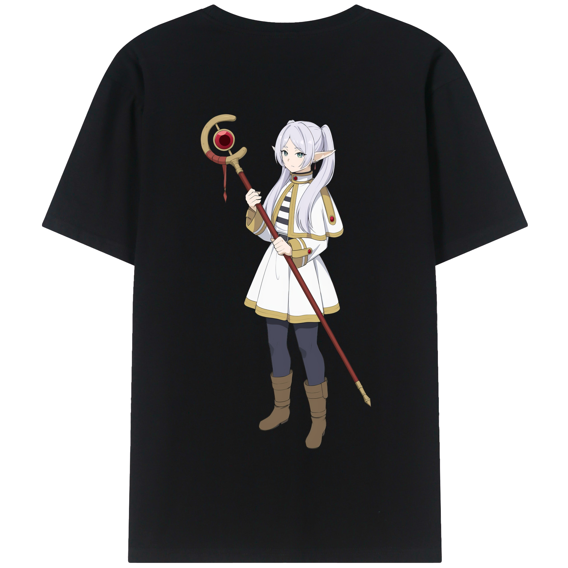 （画像用） 葬送のフリーレン Frieren 綿100％半袖Tシャツ（背面プリント）
