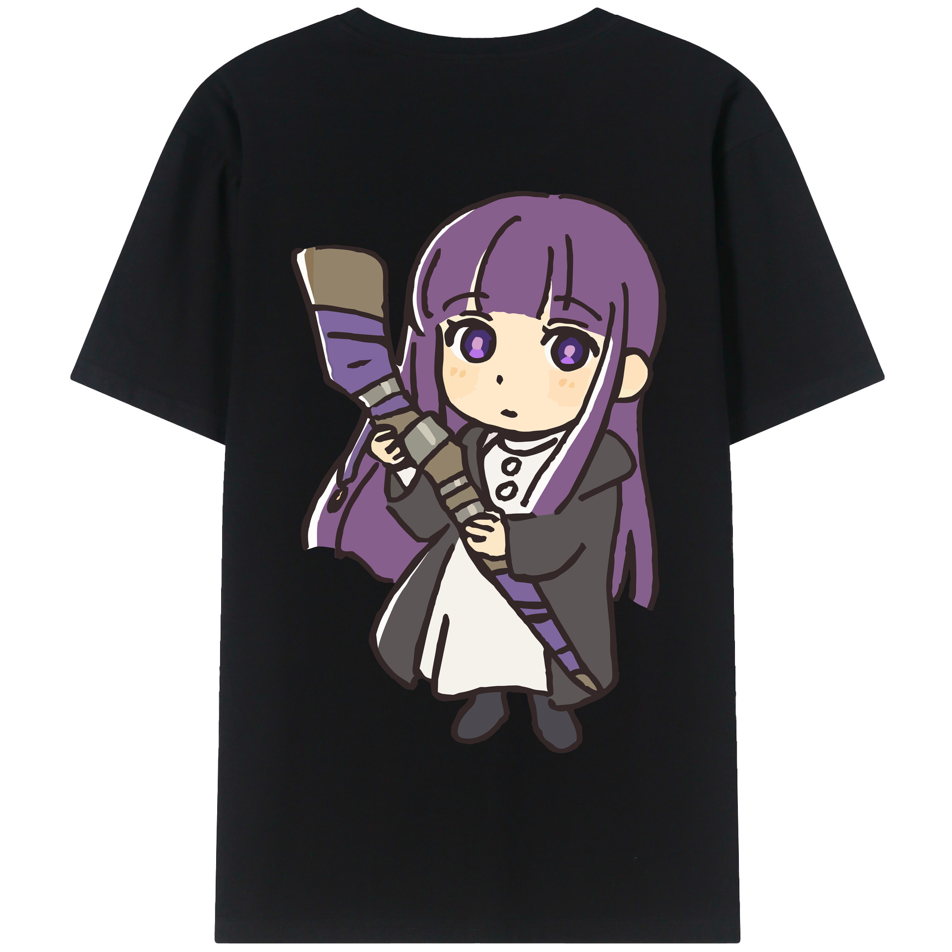 （画像用） 葬送のフリーレン Frieren 綿100％半袖Tシャツ（背面プリント）