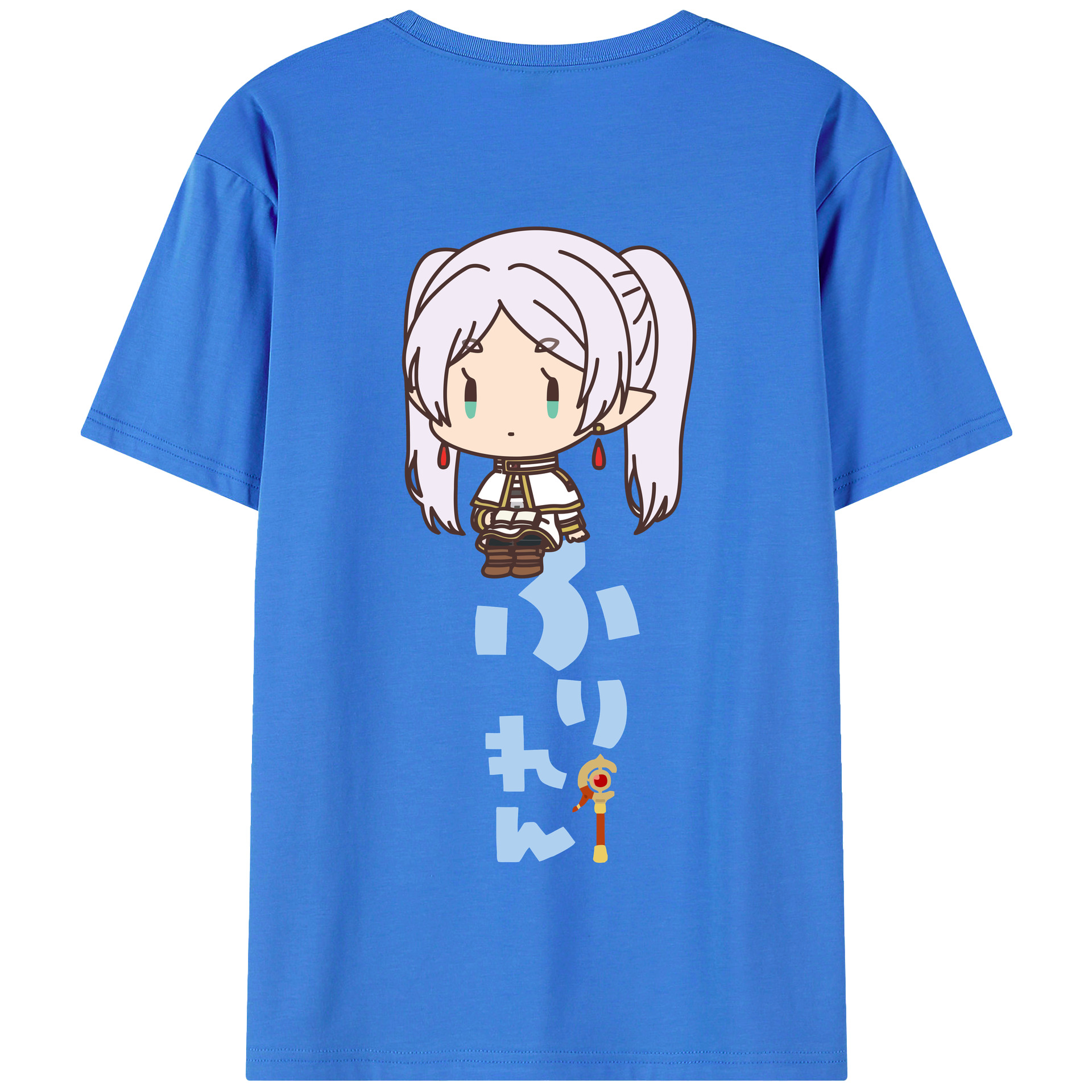 （画像用） 葬送のフリーレン Frieren 綿100％半袖Tシャツ（背面プリント）