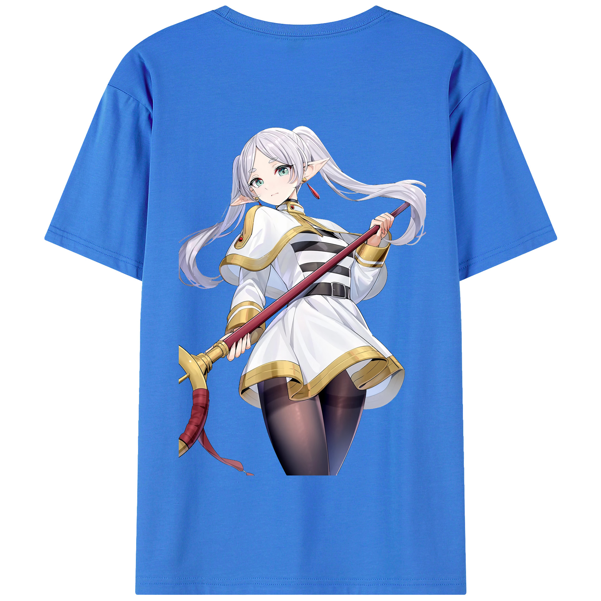 （画像用） 葬送のフリーレン Frieren 綿100％半袖Tシャツ（背面プリント）