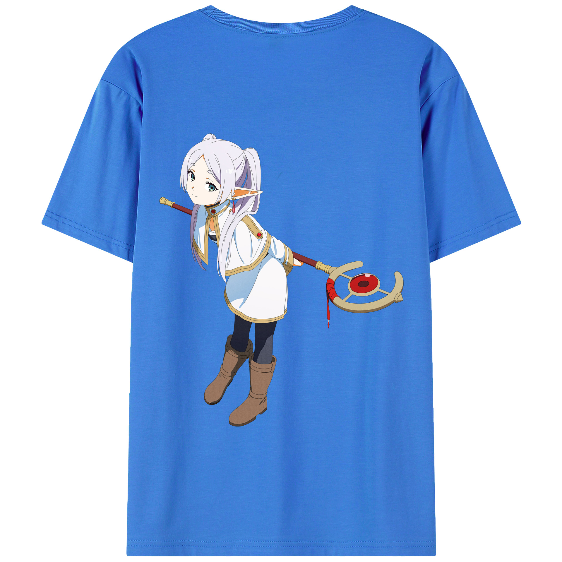 （画像用） 葬送のフリーレン Frieren 綿100％半袖Tシャツ（背面プリント）