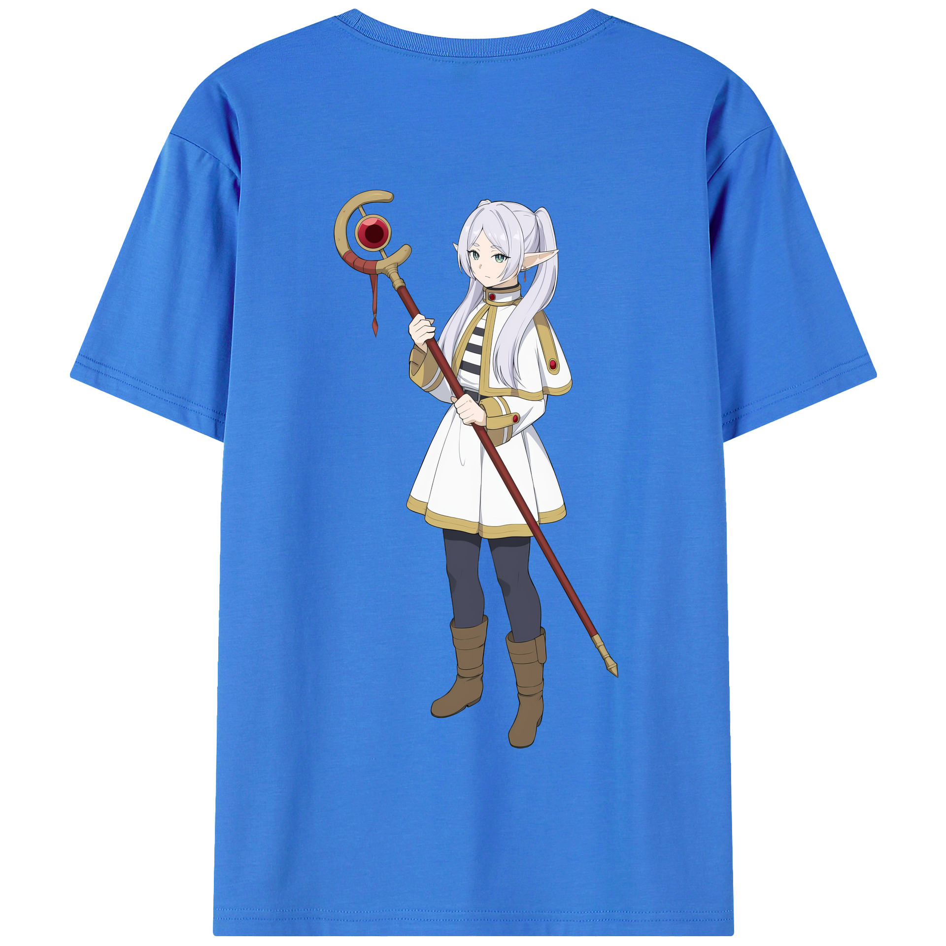 （画像用） 葬送のフリーレン Frieren 綿100％半袖Tシャツ（背面プリント）